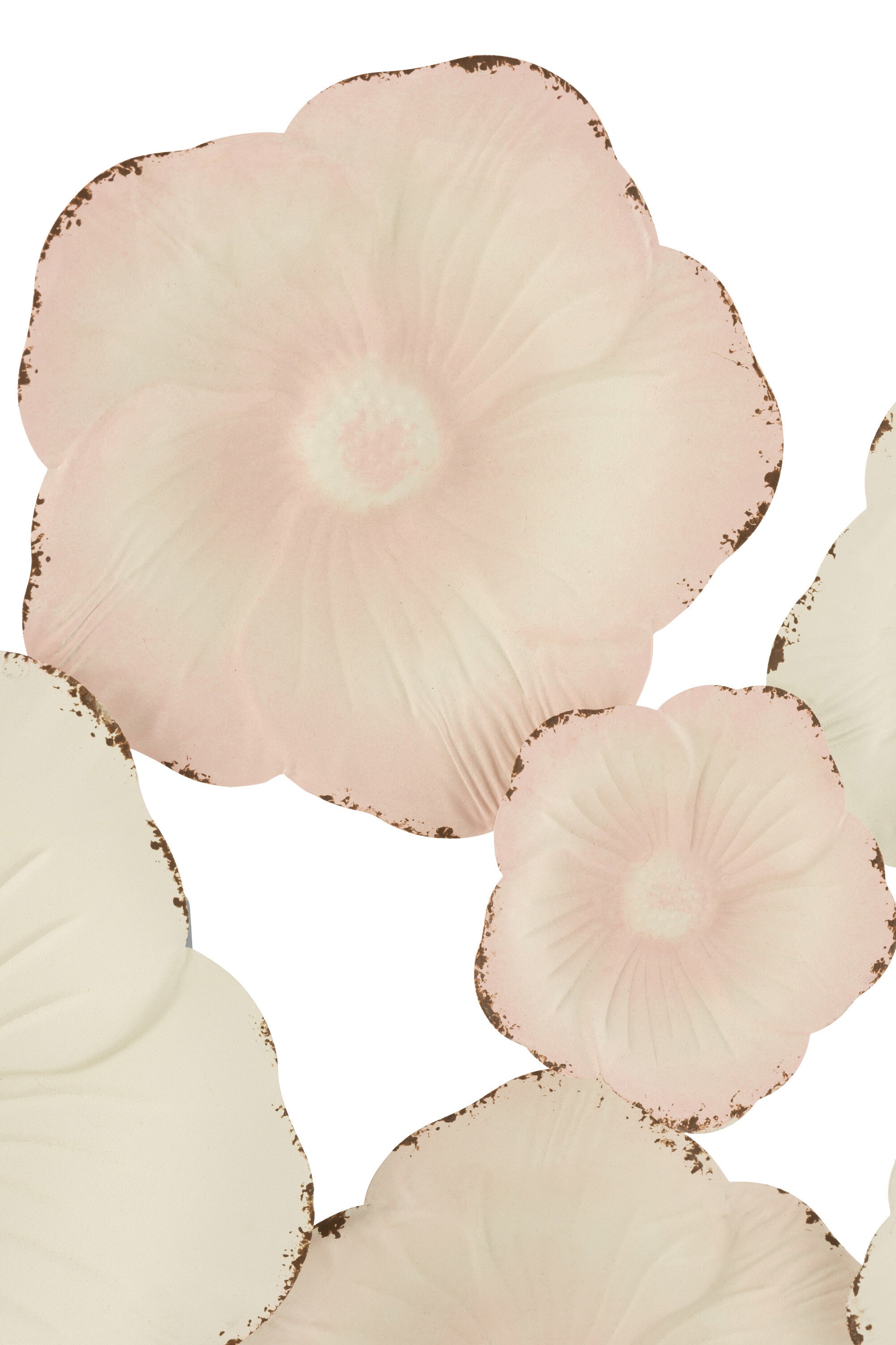 Wanddecoratie Bloemen Metaal Roze/Wit