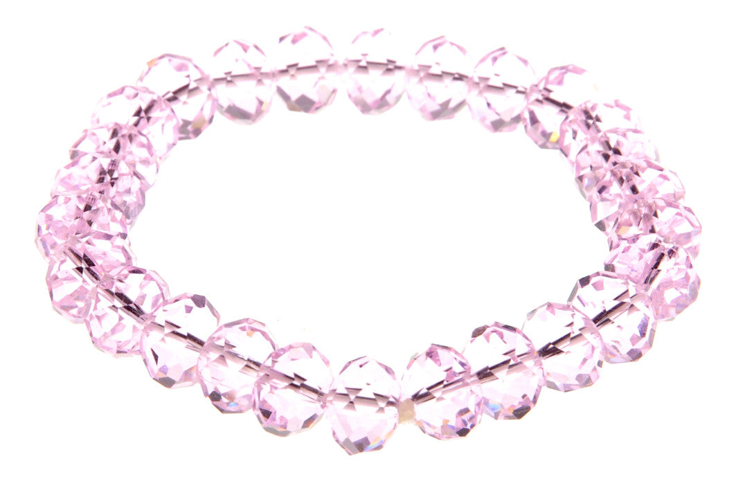 Armband Elast.6X8mm Kristal L.Roze