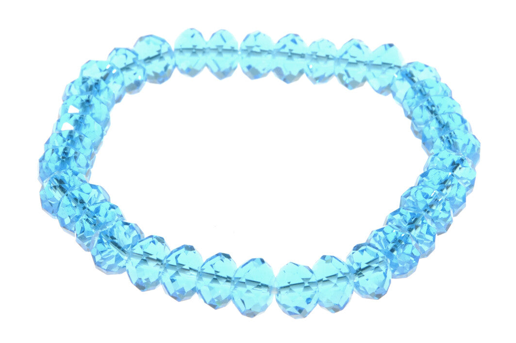 Armband Elast.6X8mm Kristal Turkoois