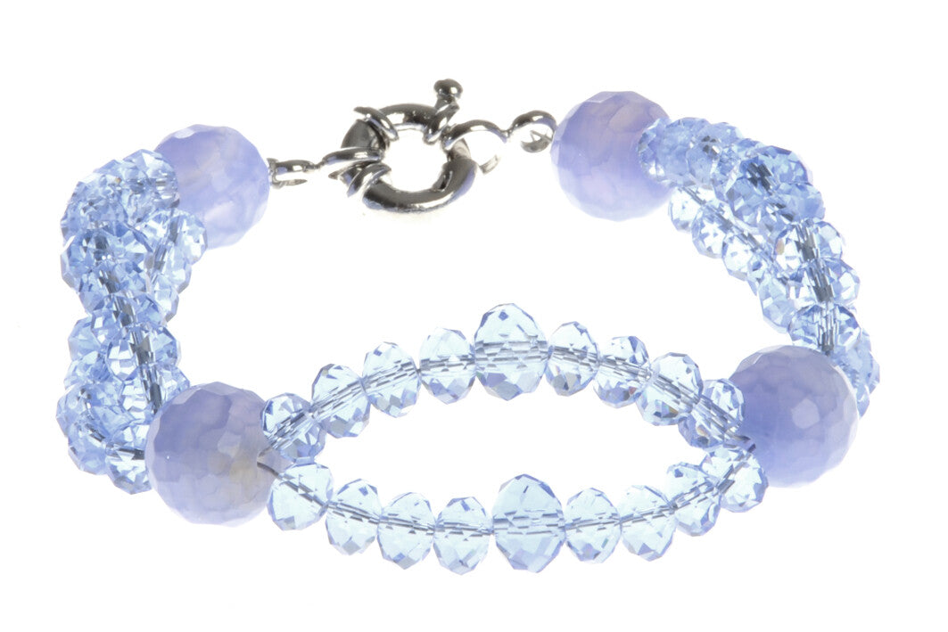 J-Line Armband Dubbel Kristal L.Blauw