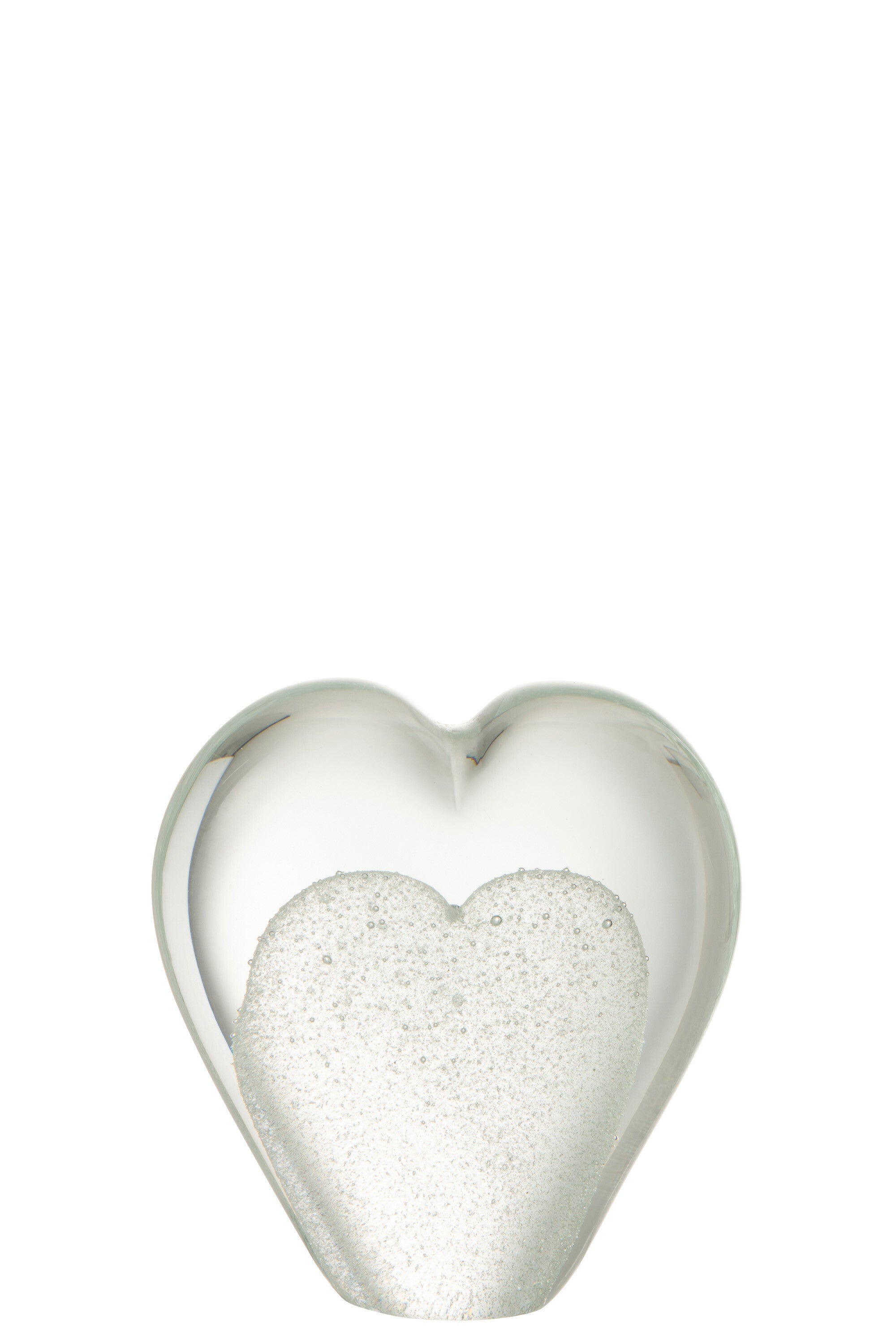 Papiergewicht Hart Glas Wit Klein