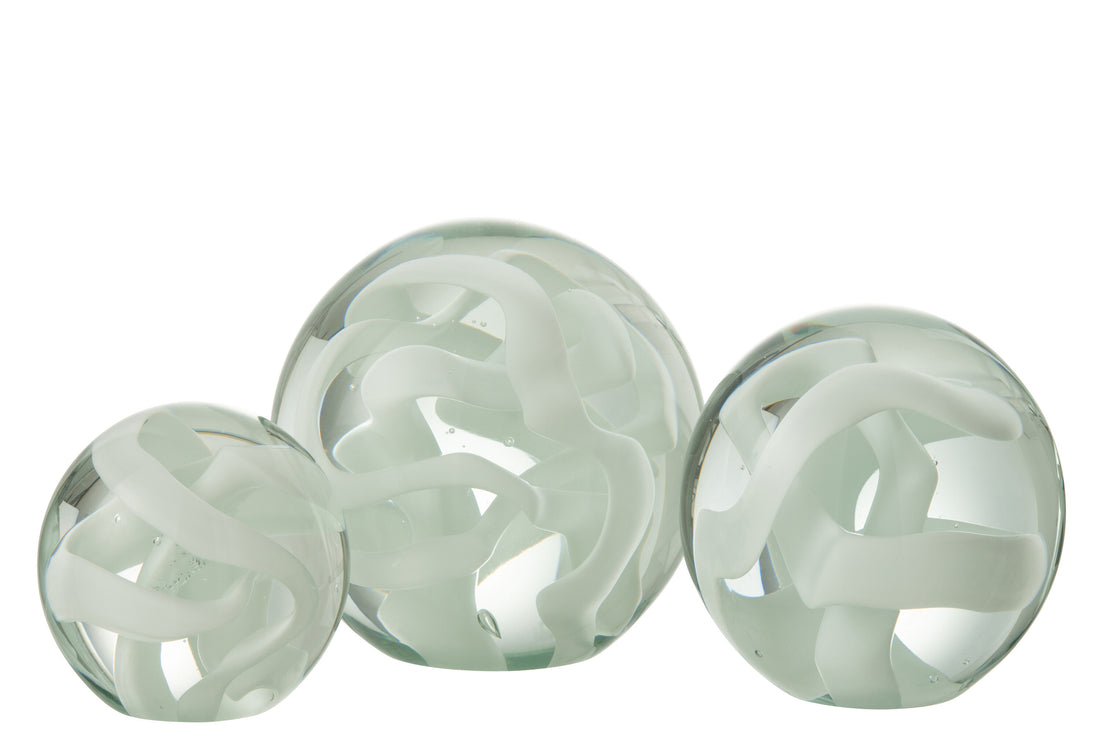 Papiergewicht Slinger Glas Wit Groot