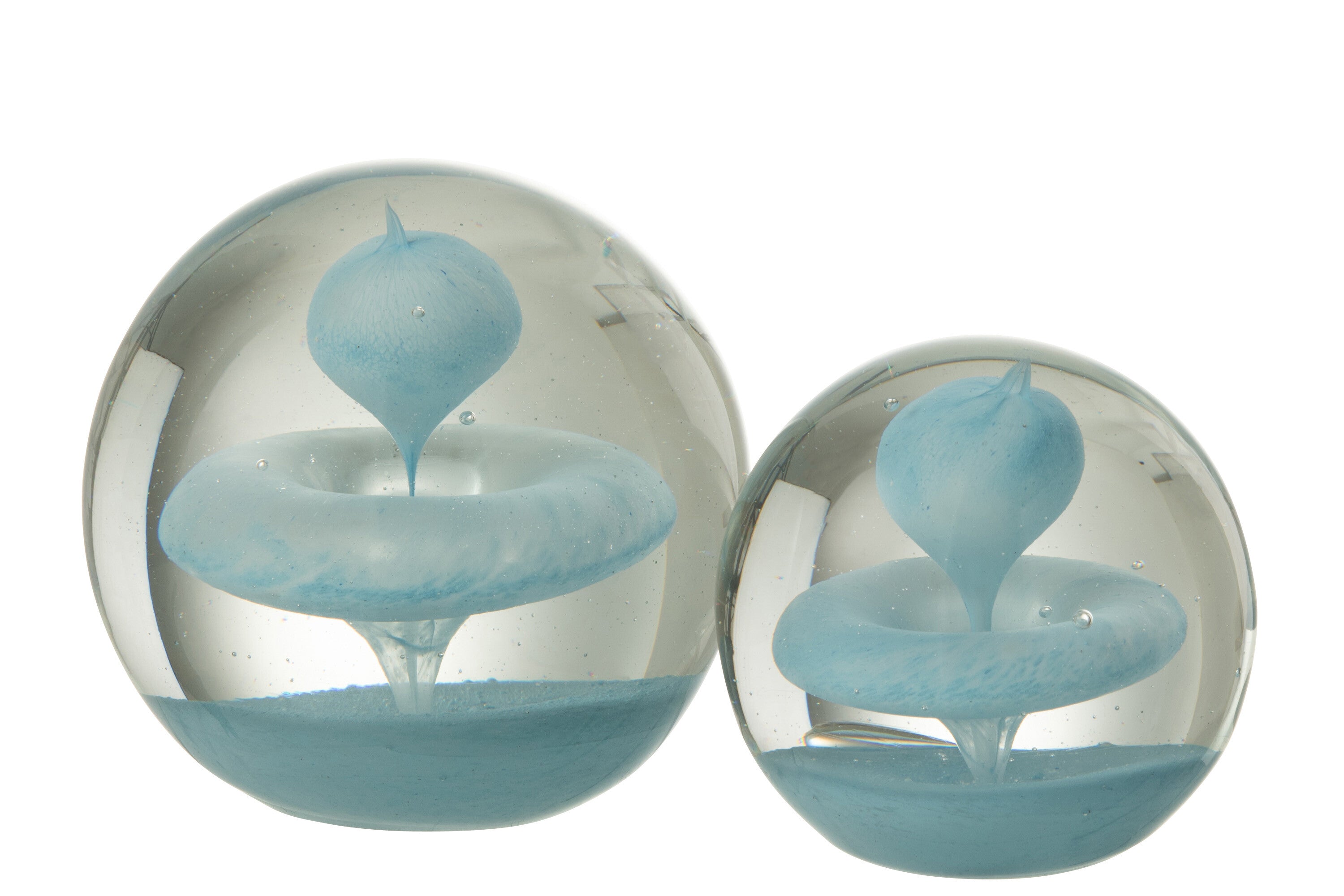 J-Line Presse Papier Bel Glas Lichtblauw groot