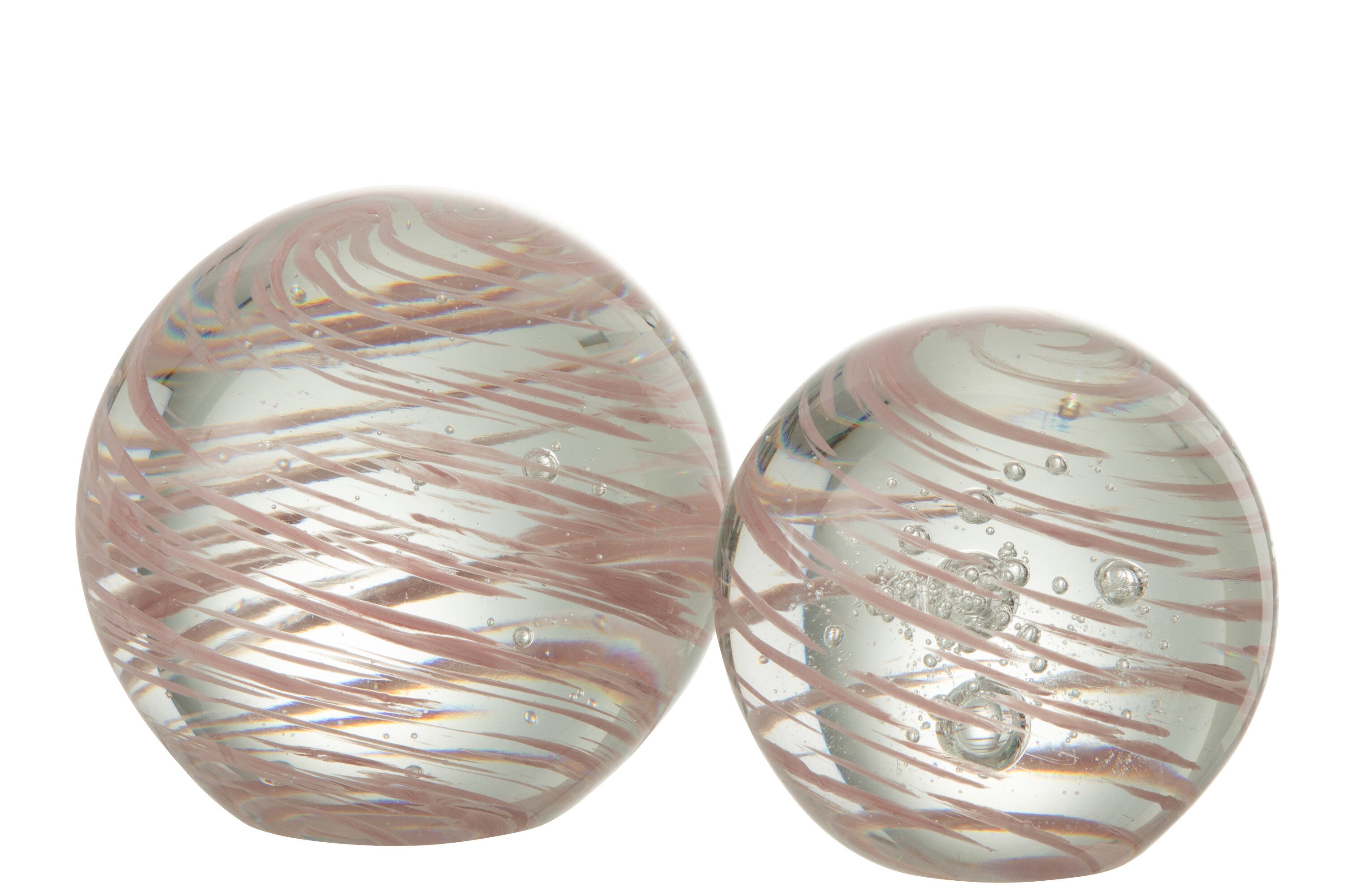 J-Line Presse Papier Draaikolk Glas Roze Large