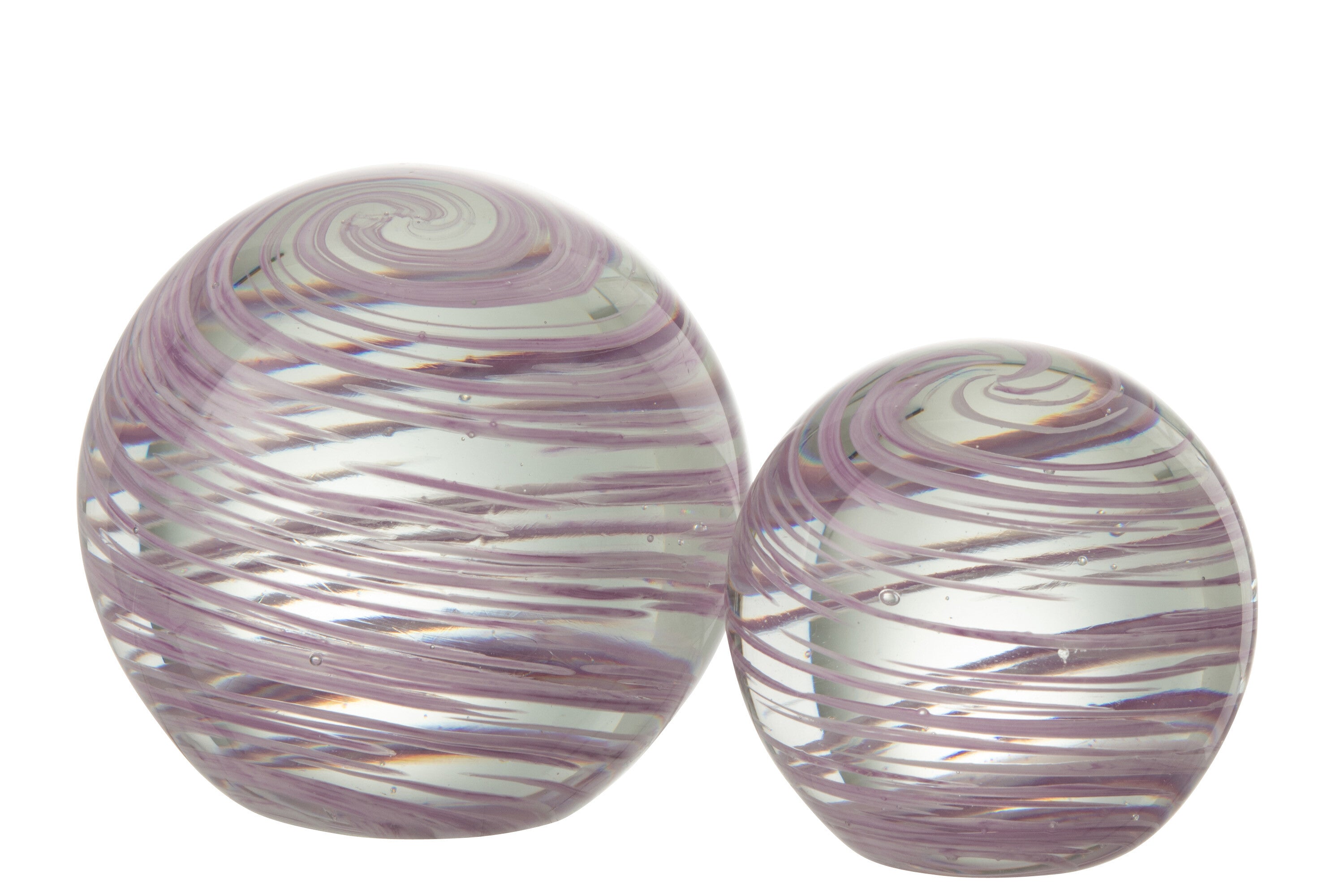 J-Line Presse Papier Draaikolk Glas Paars Large