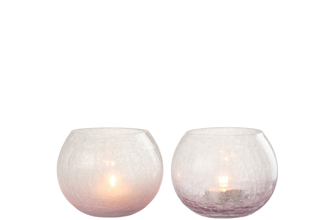 Orkaan Orb Craquelure Glas Paars Medium Assortiment Van 2
