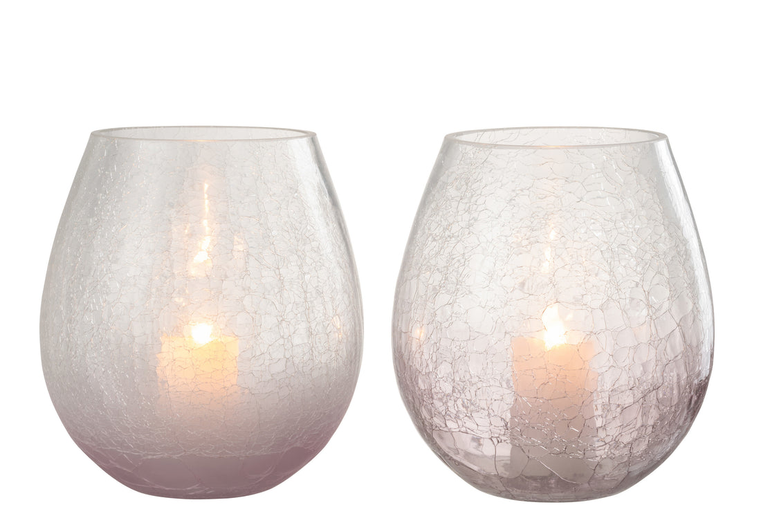 Orkaan Eivormige Craquelure Glas Paars Klein Assortiment Van 2