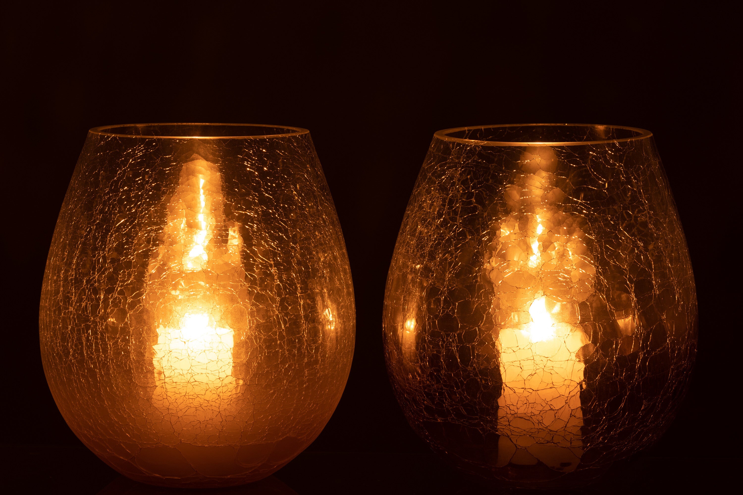 Orkaan Eivormige Craquelure Glas Paars Klein Assortiment Van 2