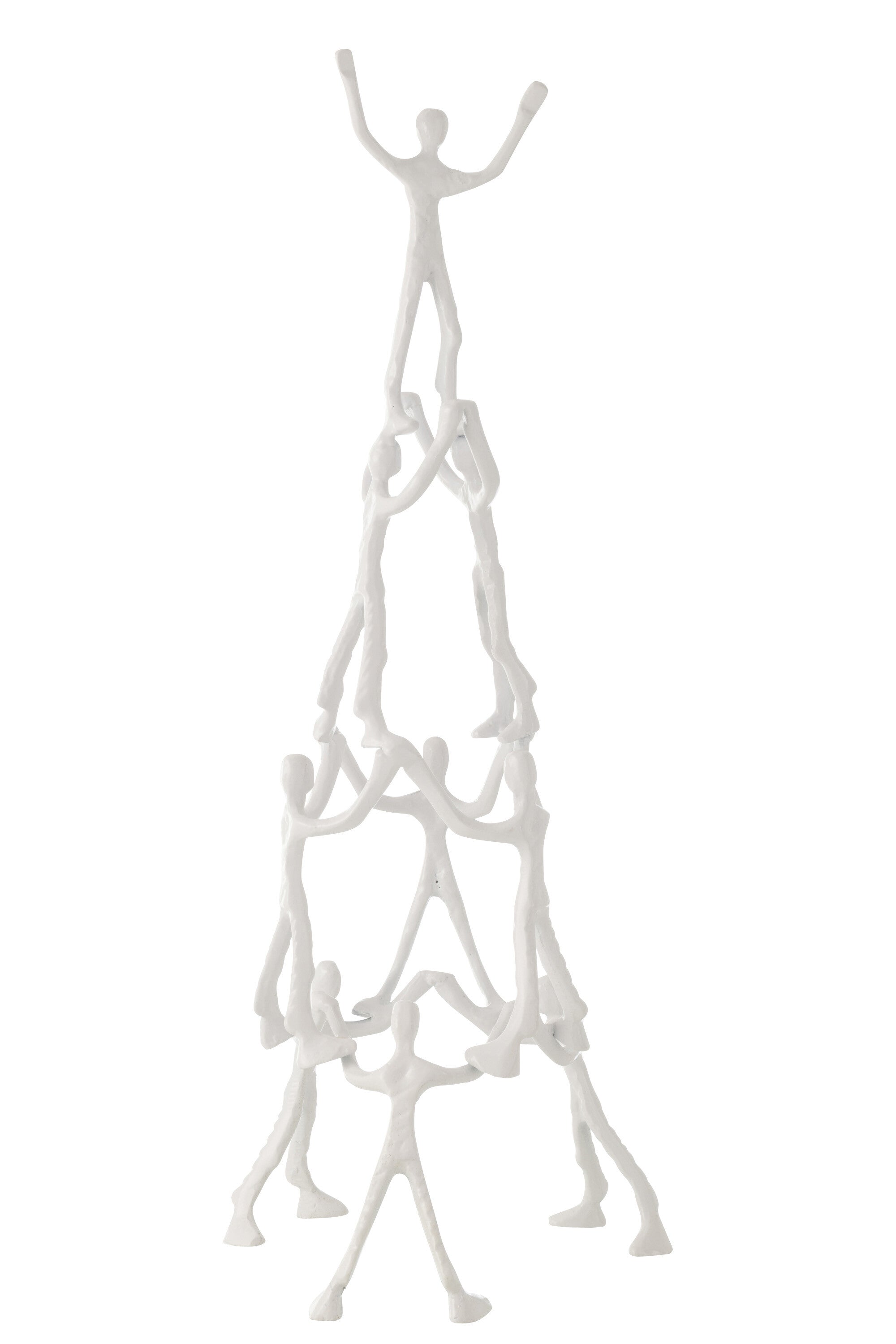 J-Line Figuur 9Personen Piramide Aluminium Wit