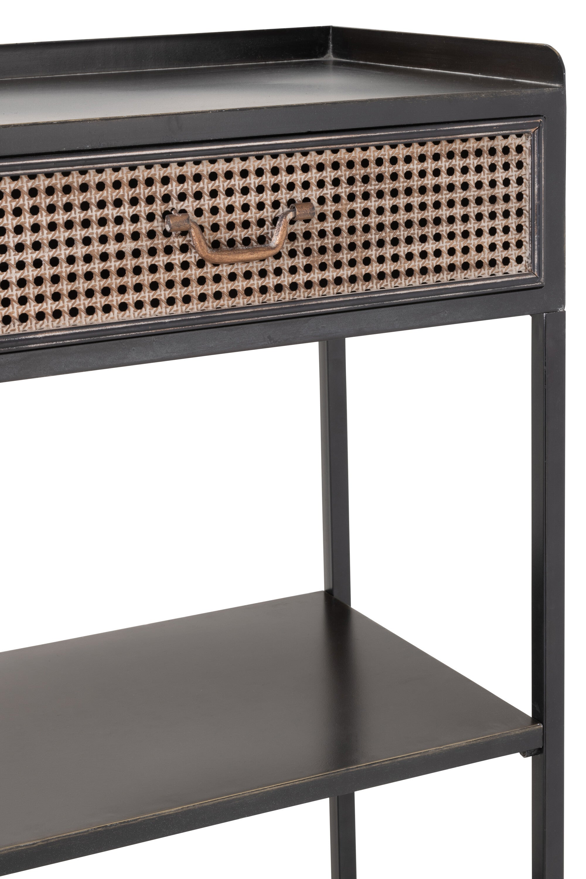 Rek 1 lade + 3 planken Metaal Zwart