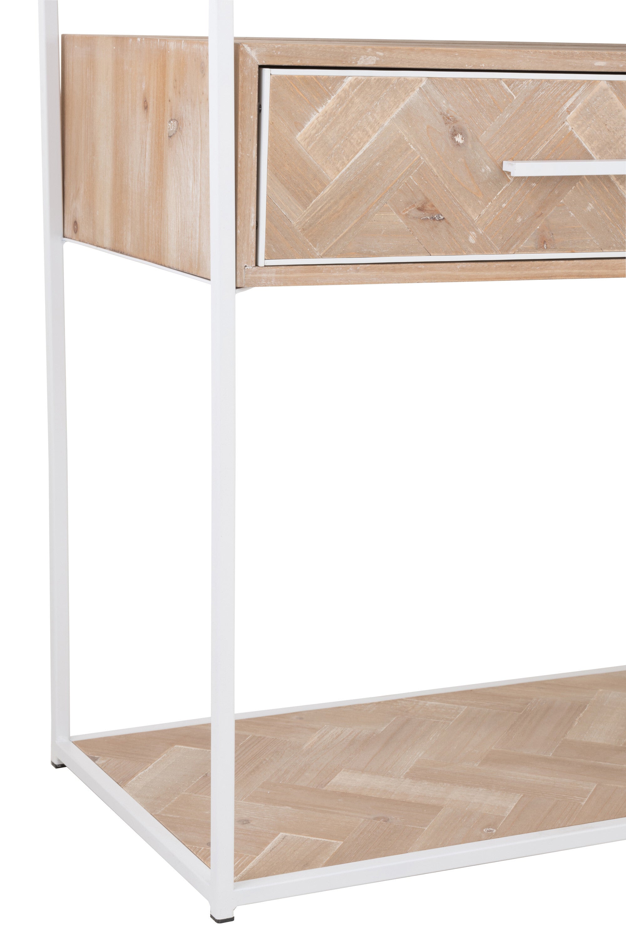 Console Zigzag 2 Laden Hout/Metaal Natuurlijk/Wit