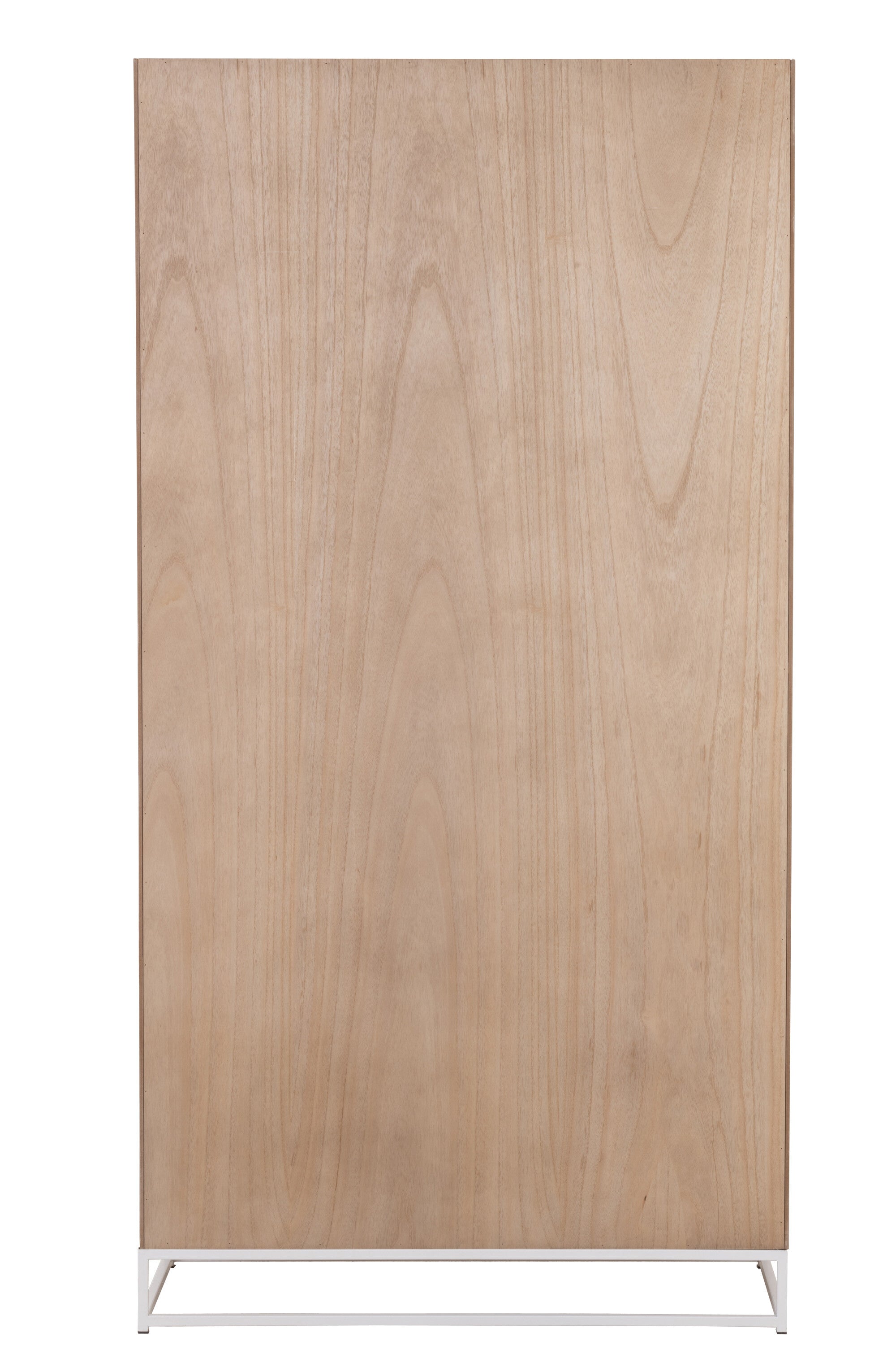 Kast Hoog 2 Deuren Zigzag Hout/Metaal Natuur/Wit