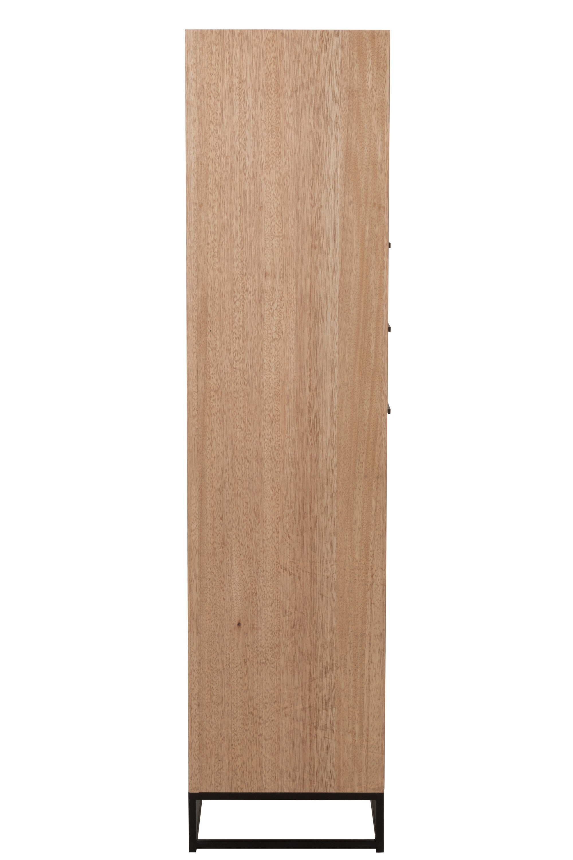 Kast Hoog 3 Laden Zigzag Hout/Metaal Natuur/Zwart