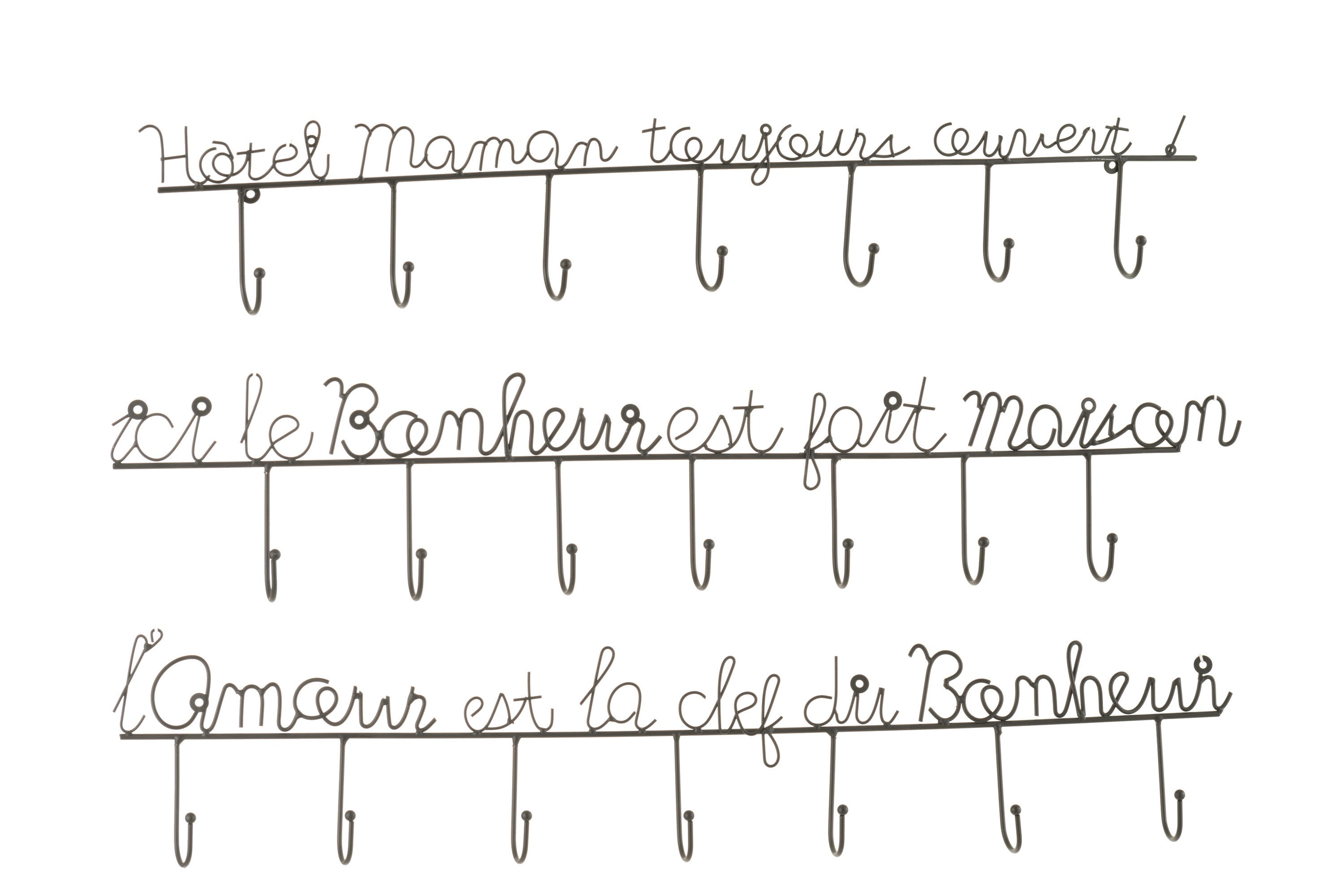 Wandhaak Zeggen Metaal Zwart Groot Assortiment Van 3