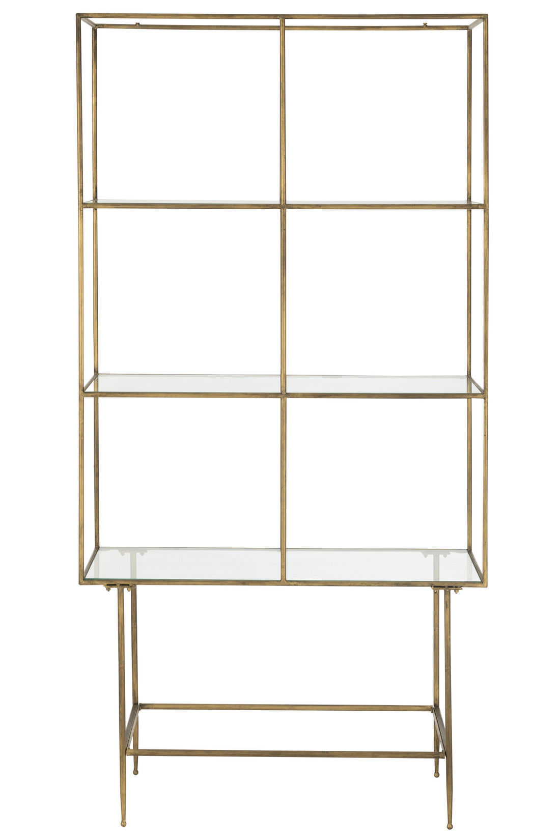Rek 3 planken Metaal/Glas Goud