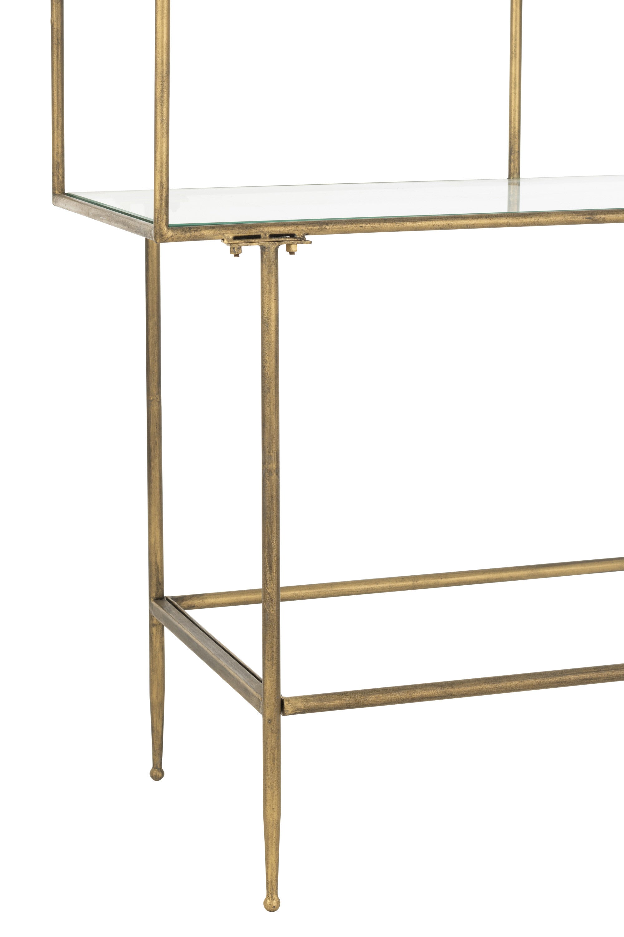 Rek 3 planken Metaal/Glas Goud