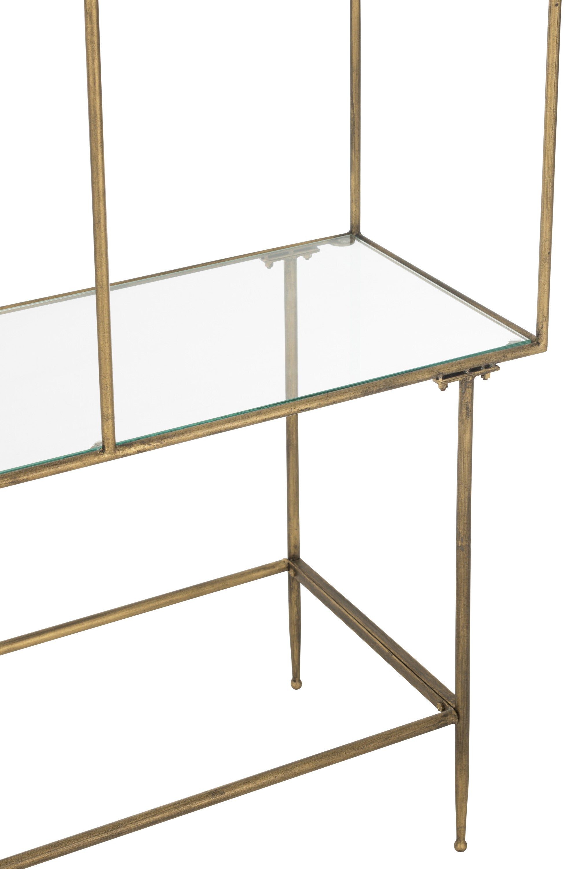 Rek 3 planken Metaal/Glas Goud