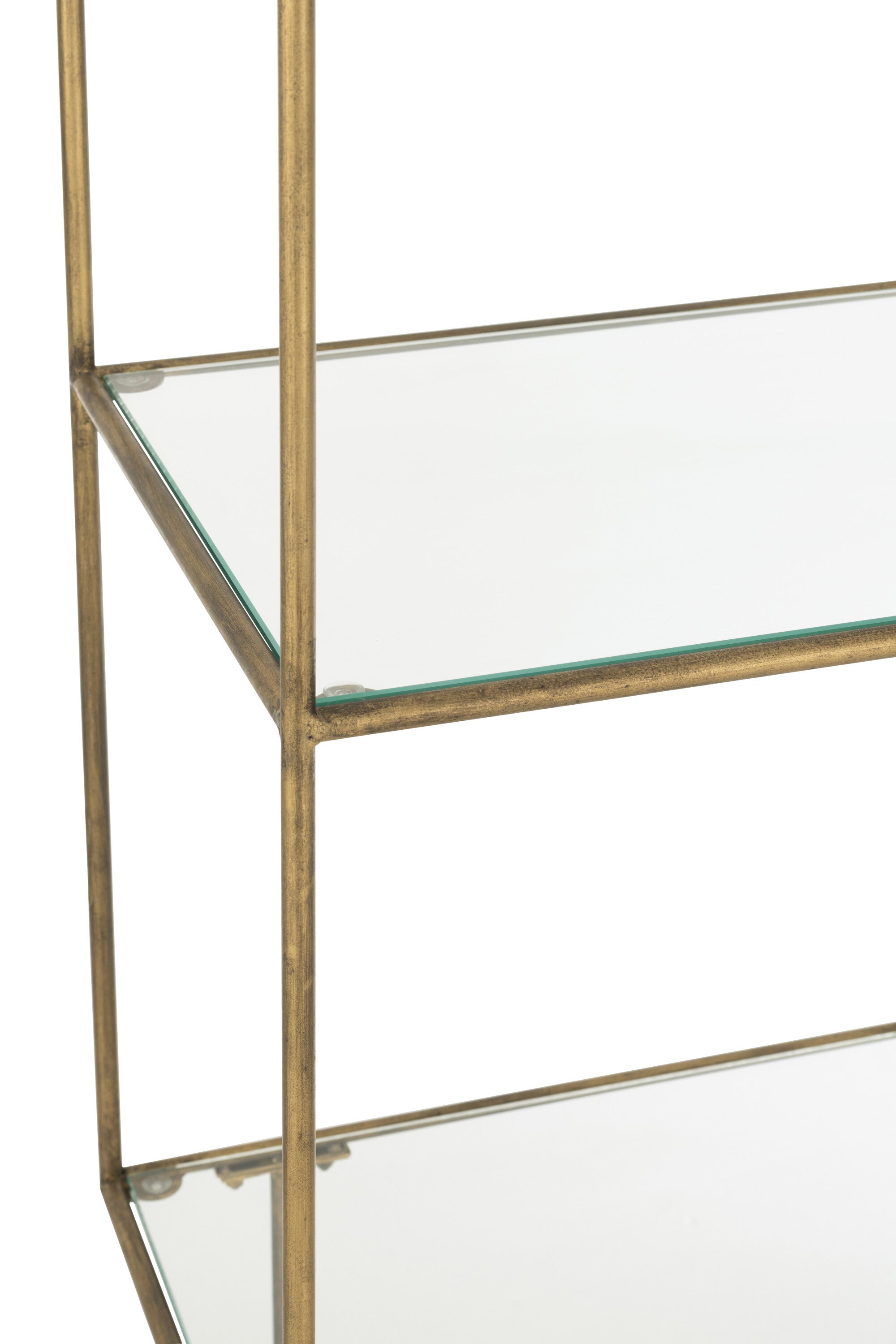 Rek 3 planken Metaal/Glas Goud