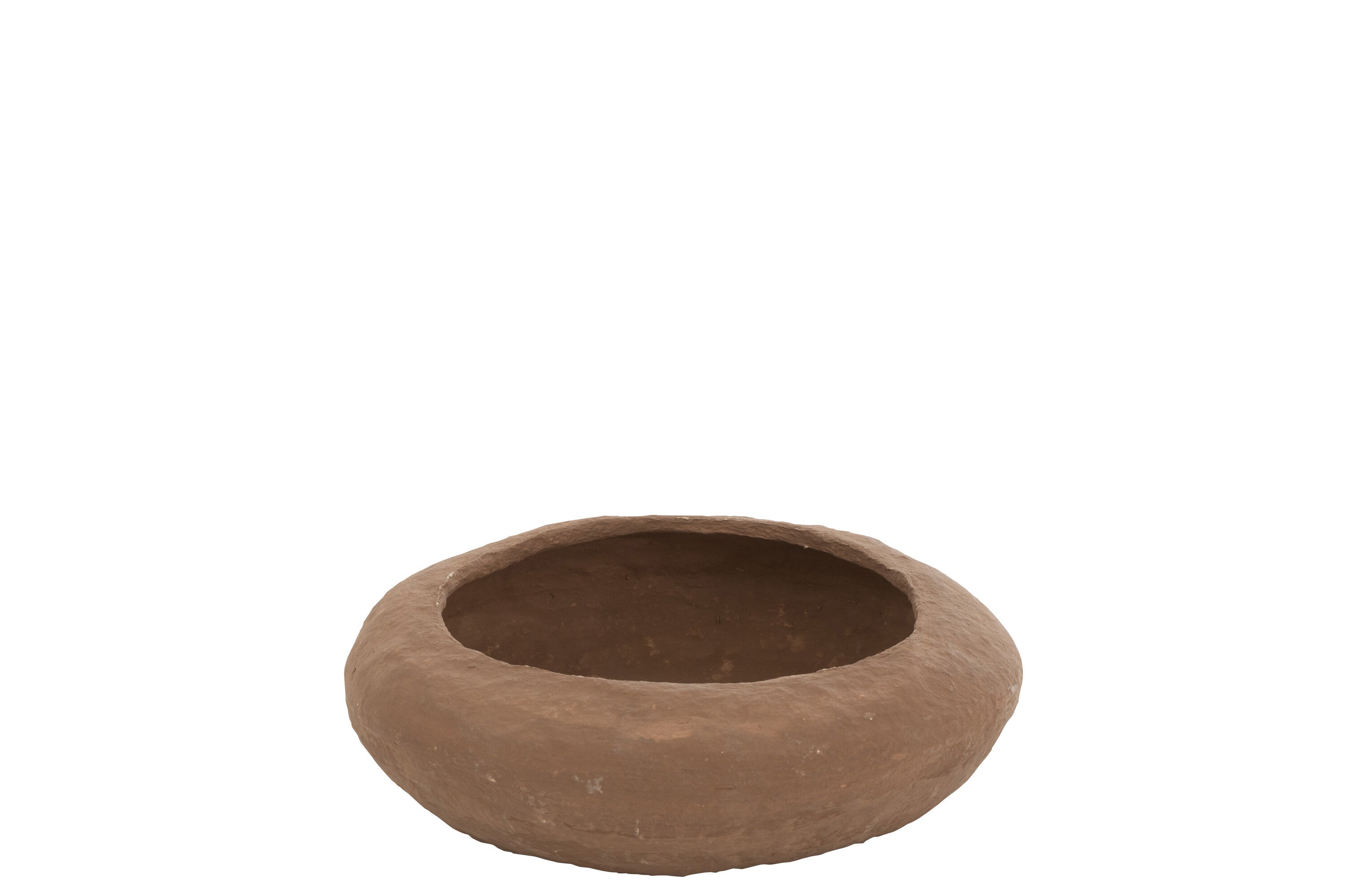 J-Line Schaal Rond Papier Mache Bruin