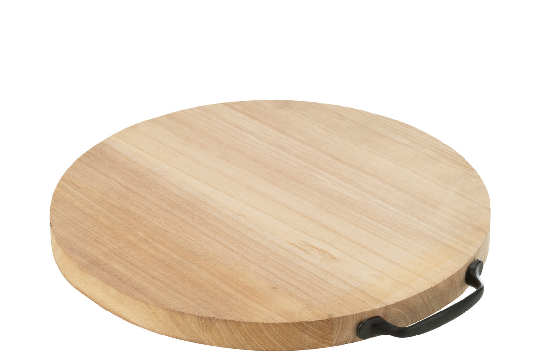 J-Line Rond snijplank - hout - naturel - L