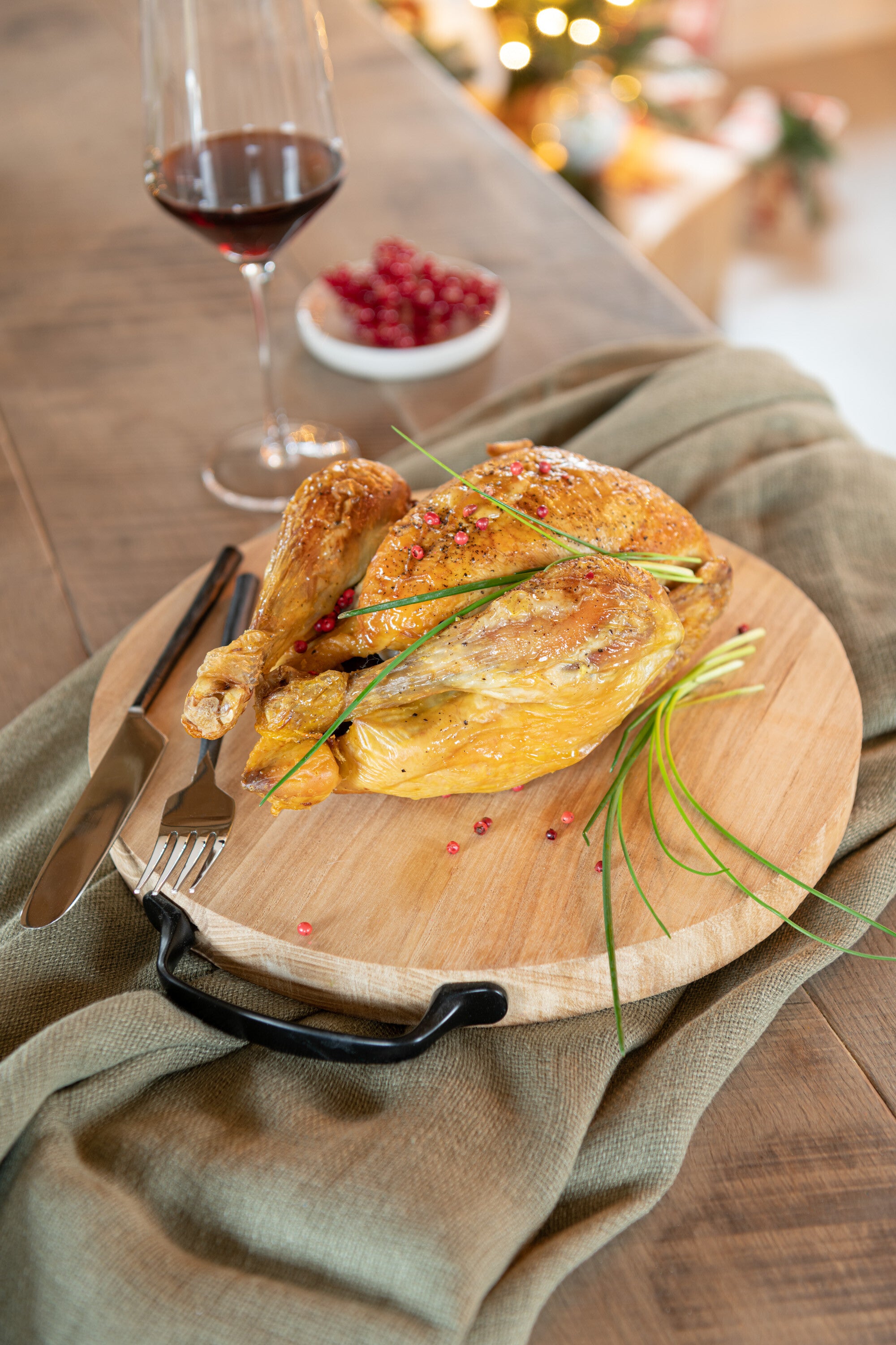 J-Line Rond snijplank - hout - naturel - L