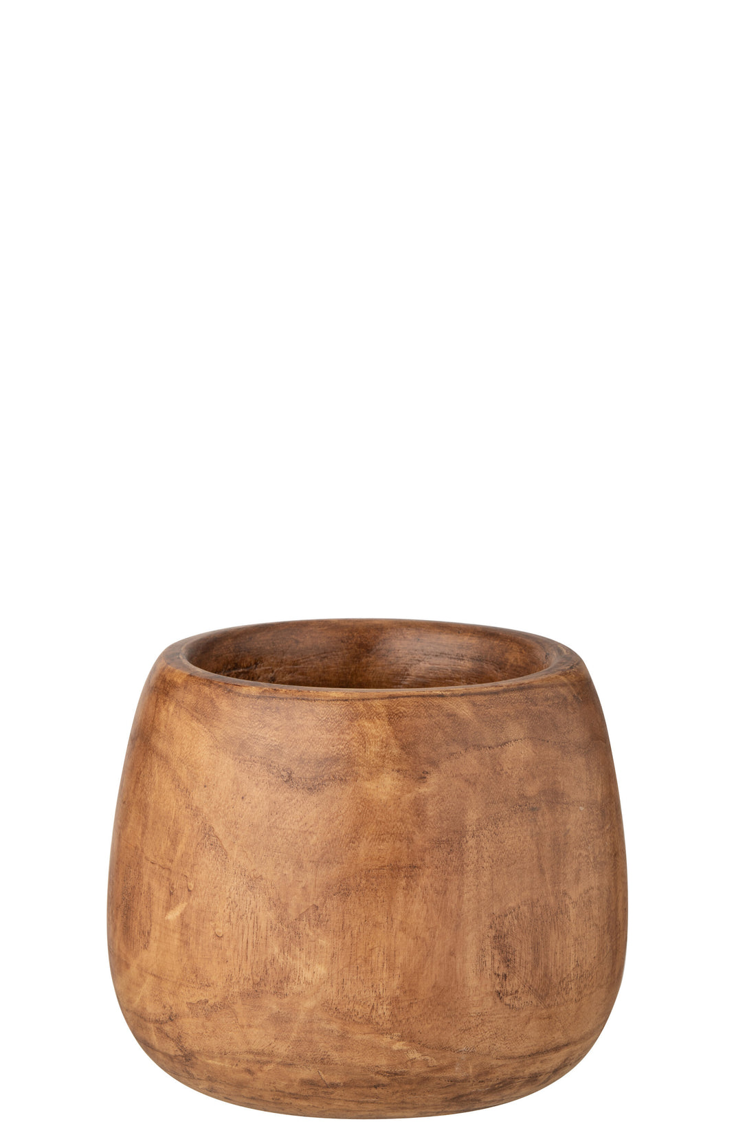 J-Line bloempot Paulownia - hout - bruin - 27.00 cm hoog