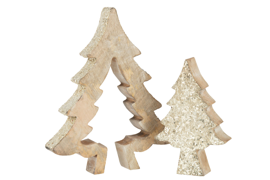 J-Line Kerstboom - hout - naturel - large