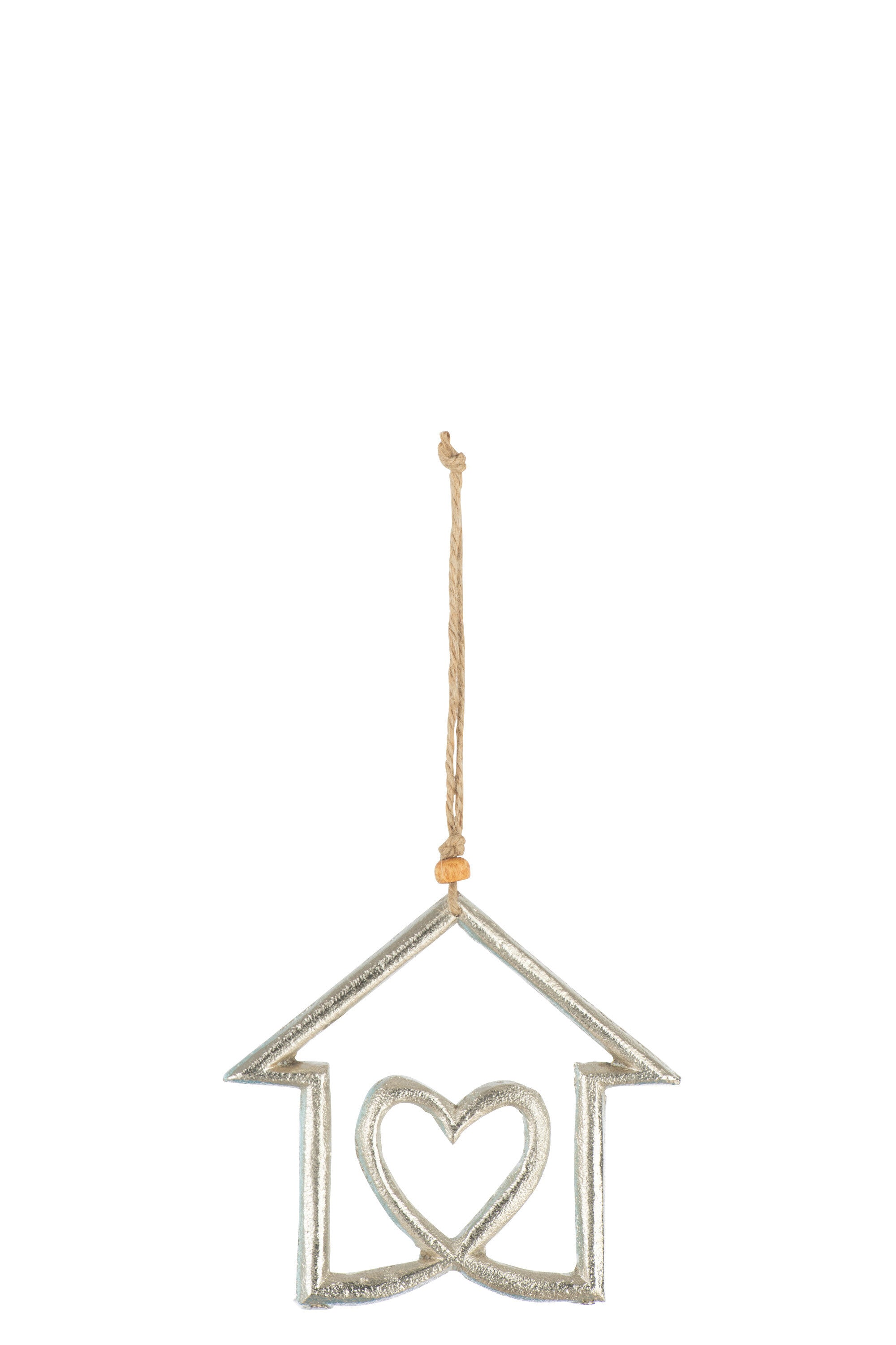 J-Line Huis Hart Hangend Aluminium Zilver