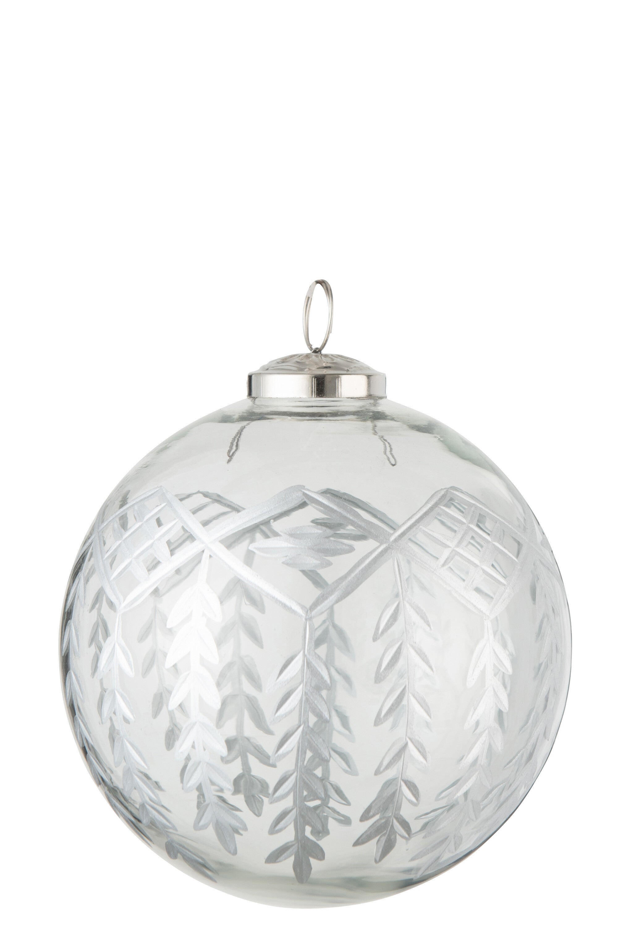 Kerstbal Chloe Glas Transparant/Zilver Groot