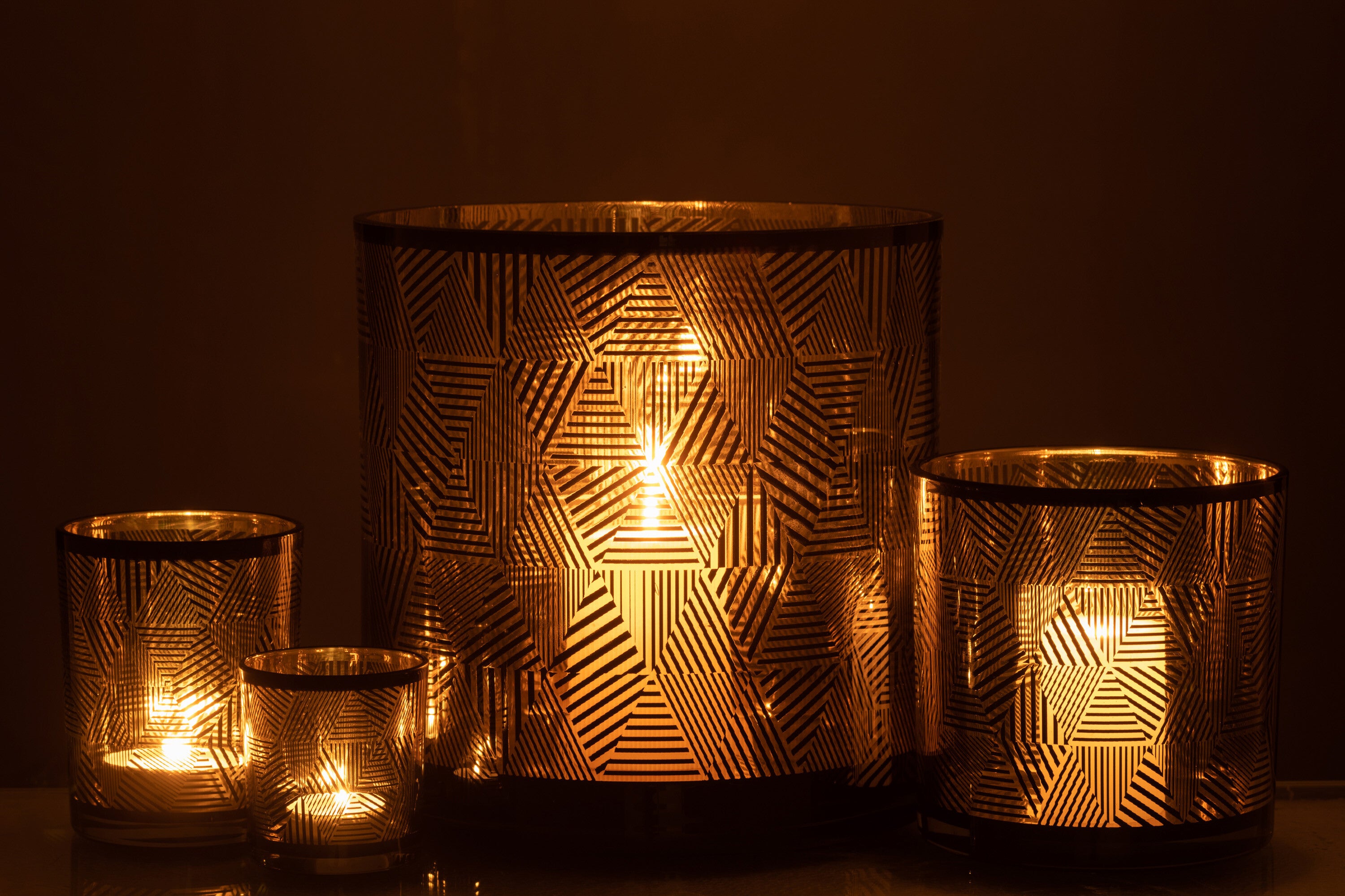 Orkaan Driehoeken Strepen Glas Br Groot