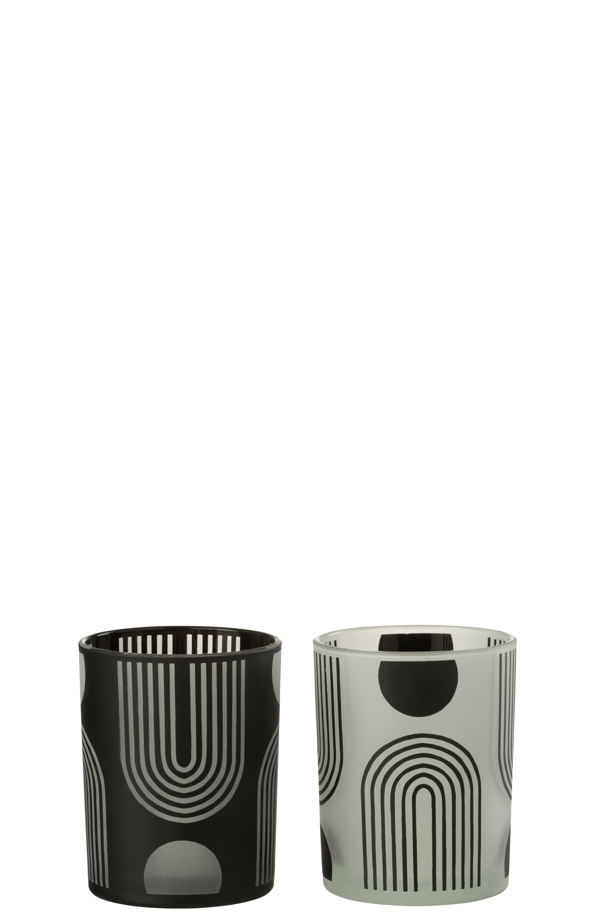 Orkaan Noords Glas Mat Zwart/Wit Medium Assortiment Van 2