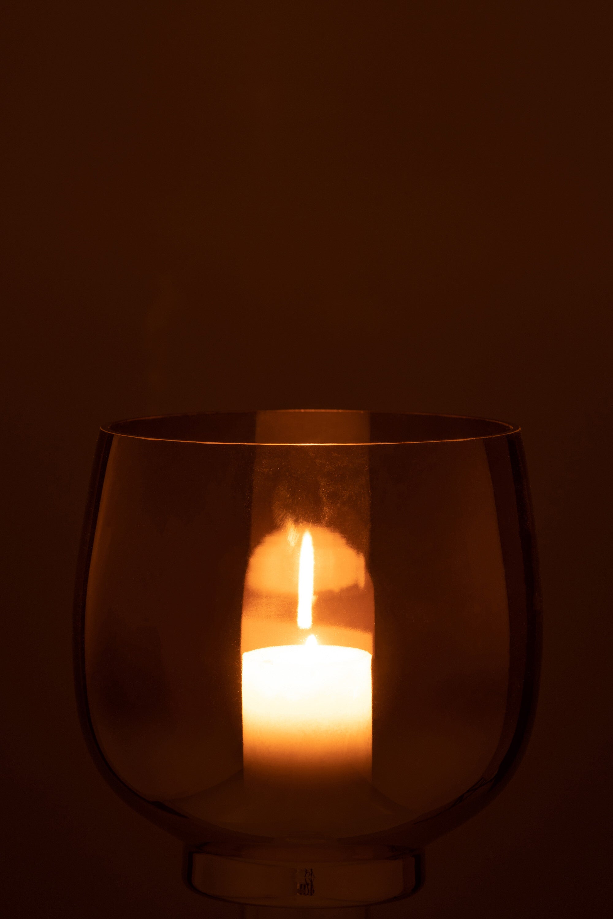 Orkaan Ronde Glazen Rook Grijs/Zilver Groot