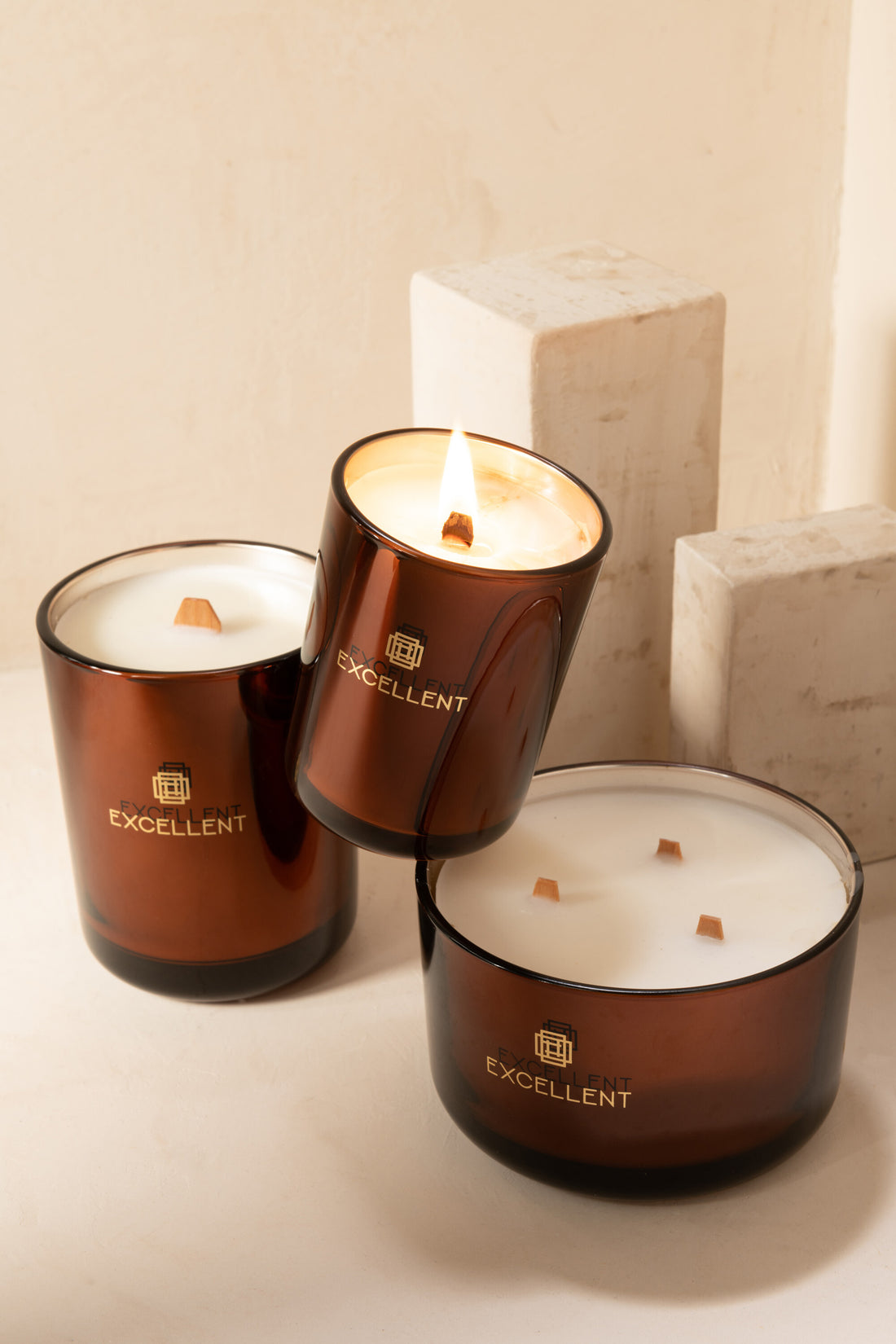 J-Line geurkaars Excellent Siberia - bruine - L - 40U