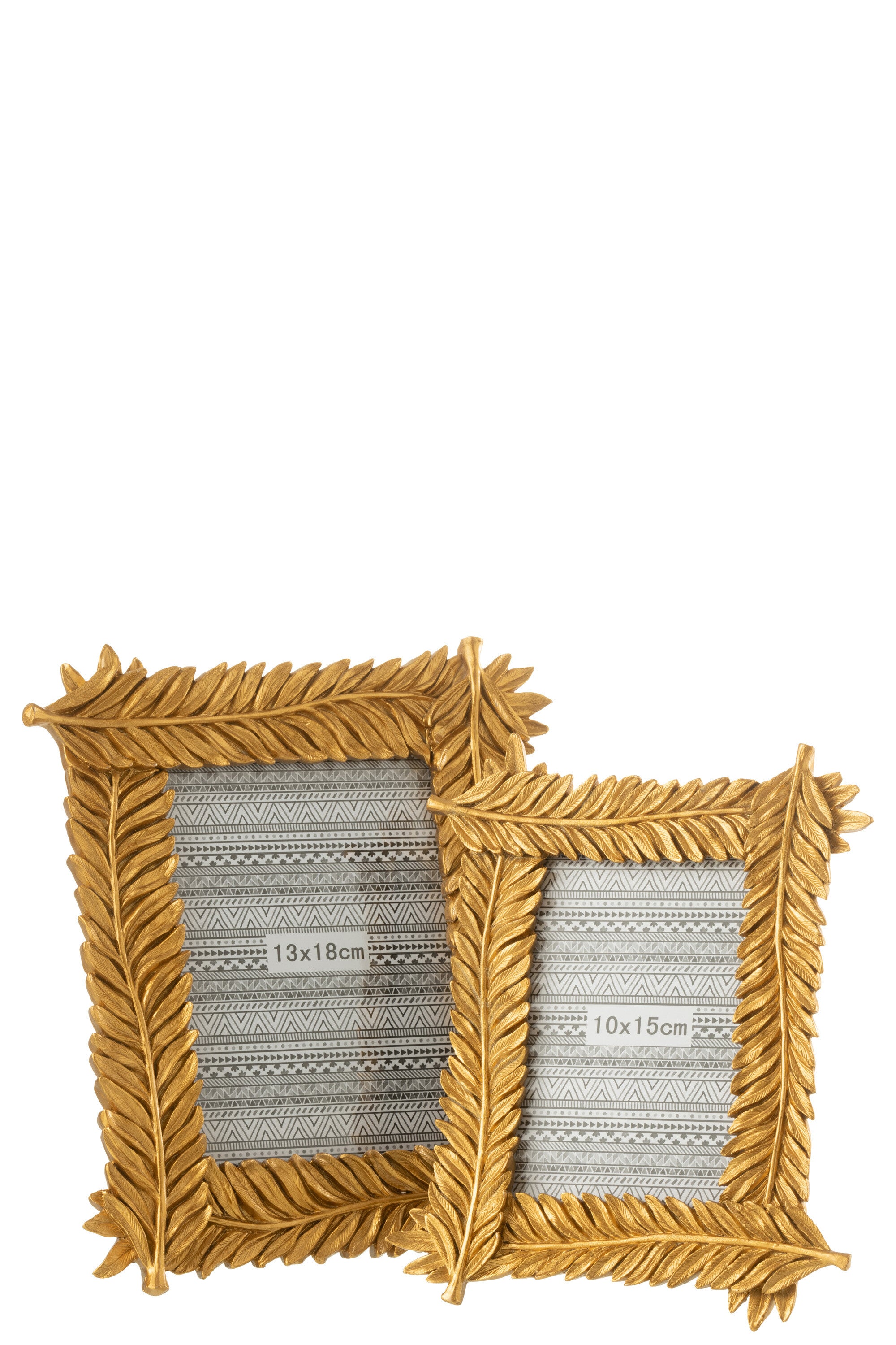 J-Line Kader Bladeren Lang Poly Goud Large