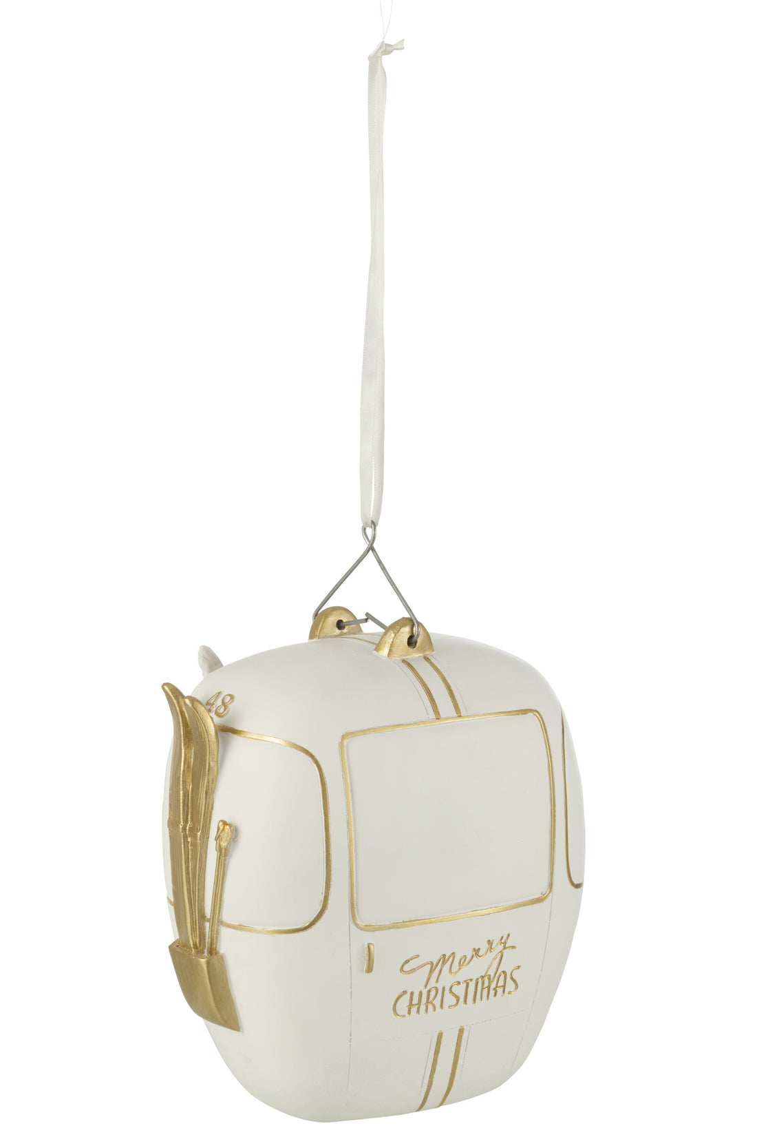 J-Line kersthanger - poly - wit/goud