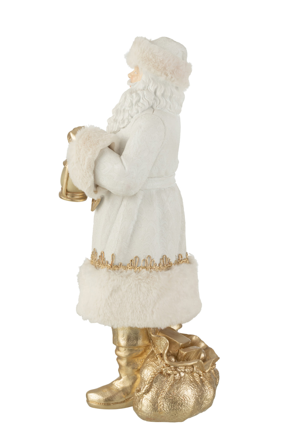 J-Line Kersthanger - polyester - wit/goud