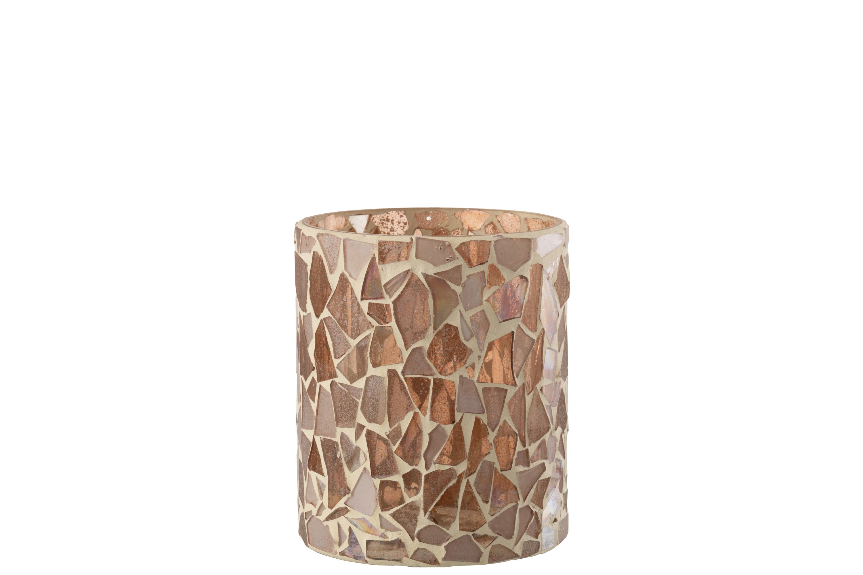 Windlicht Mozaiek Glas Beige Medium