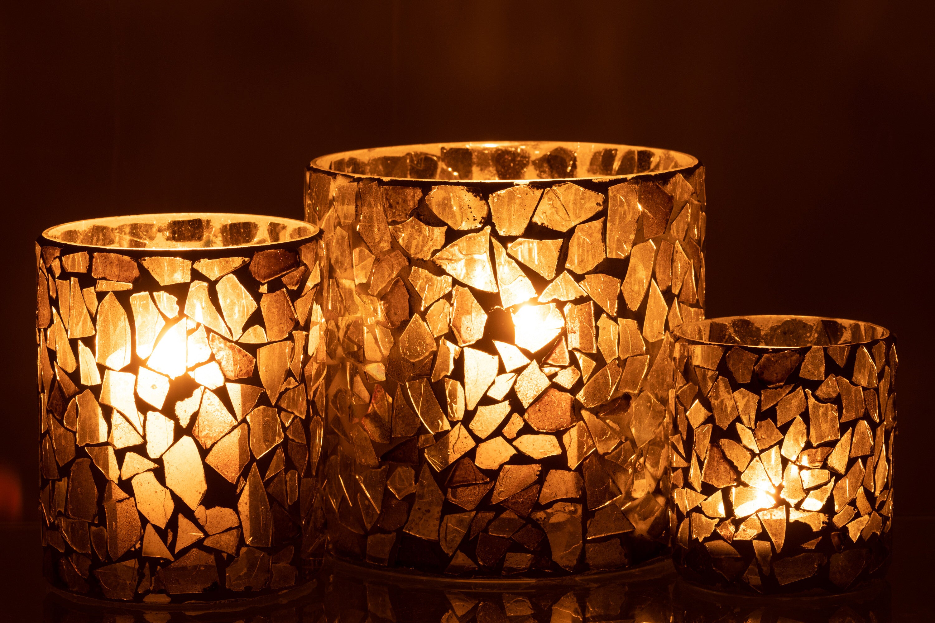 Orkaan Mozaïekglas Grijs/Groen Groot