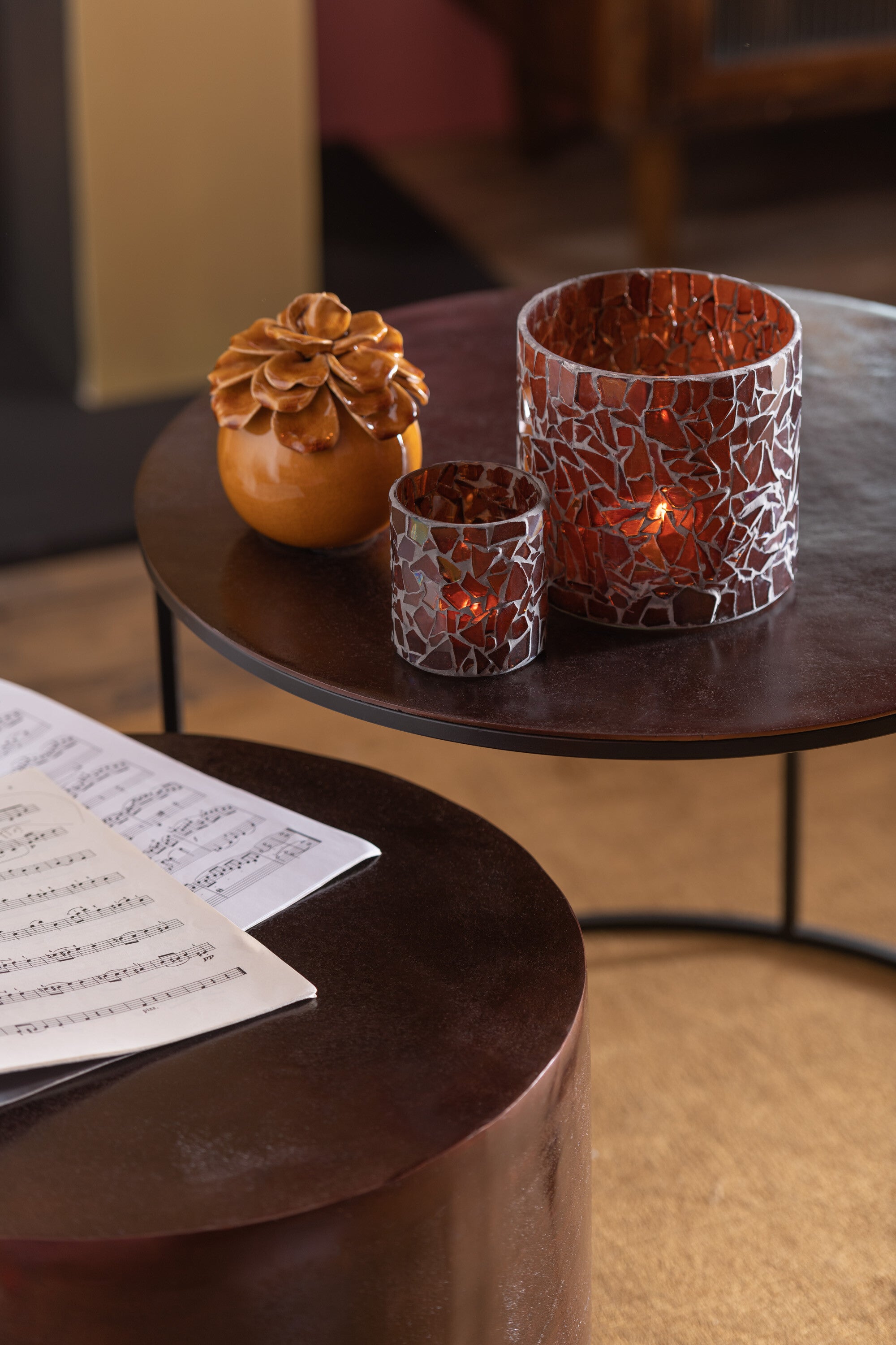 Orkaan Mozaïekglas Bruin Medium