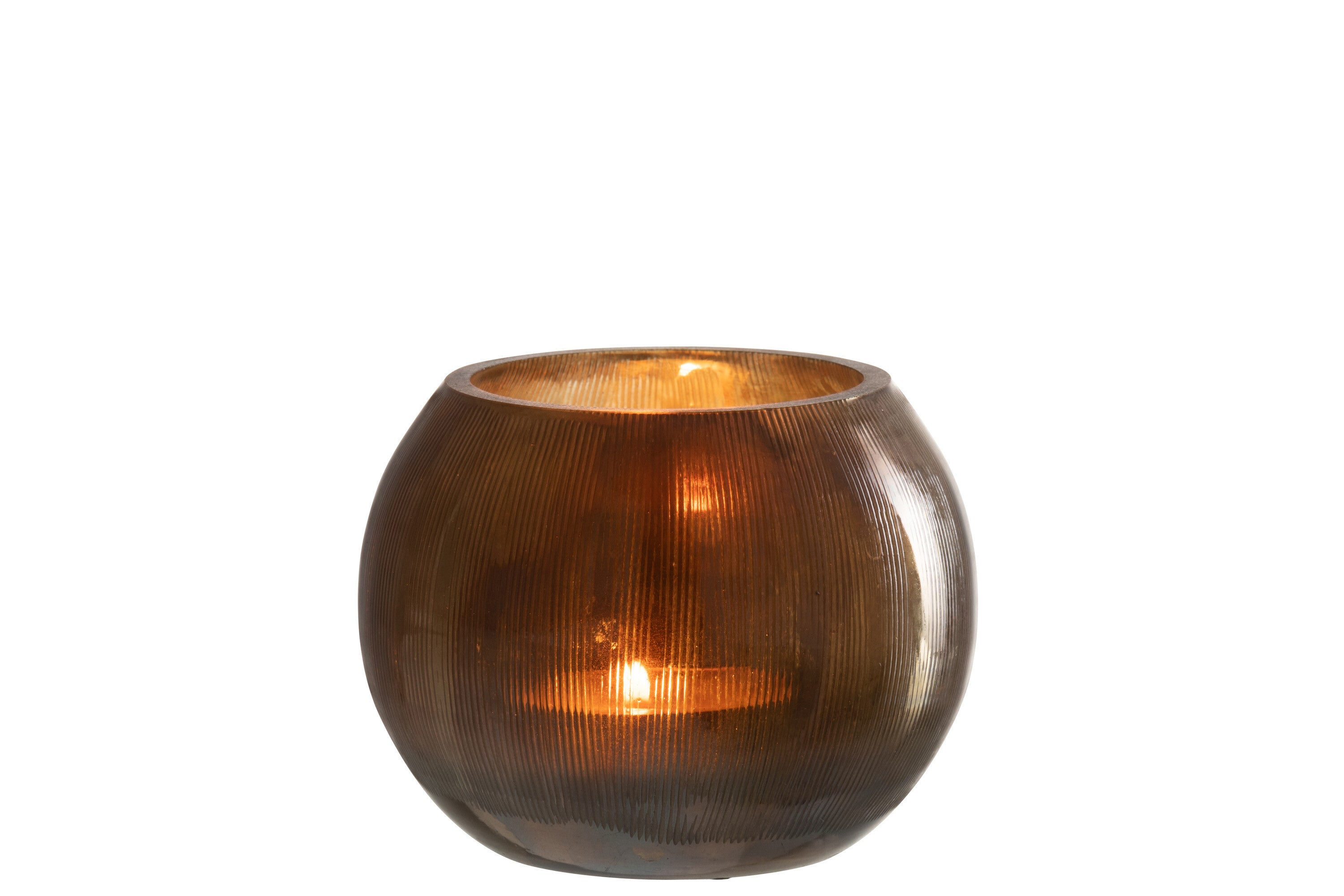 Orkaanlijnen Glas Donkerbruin Groot