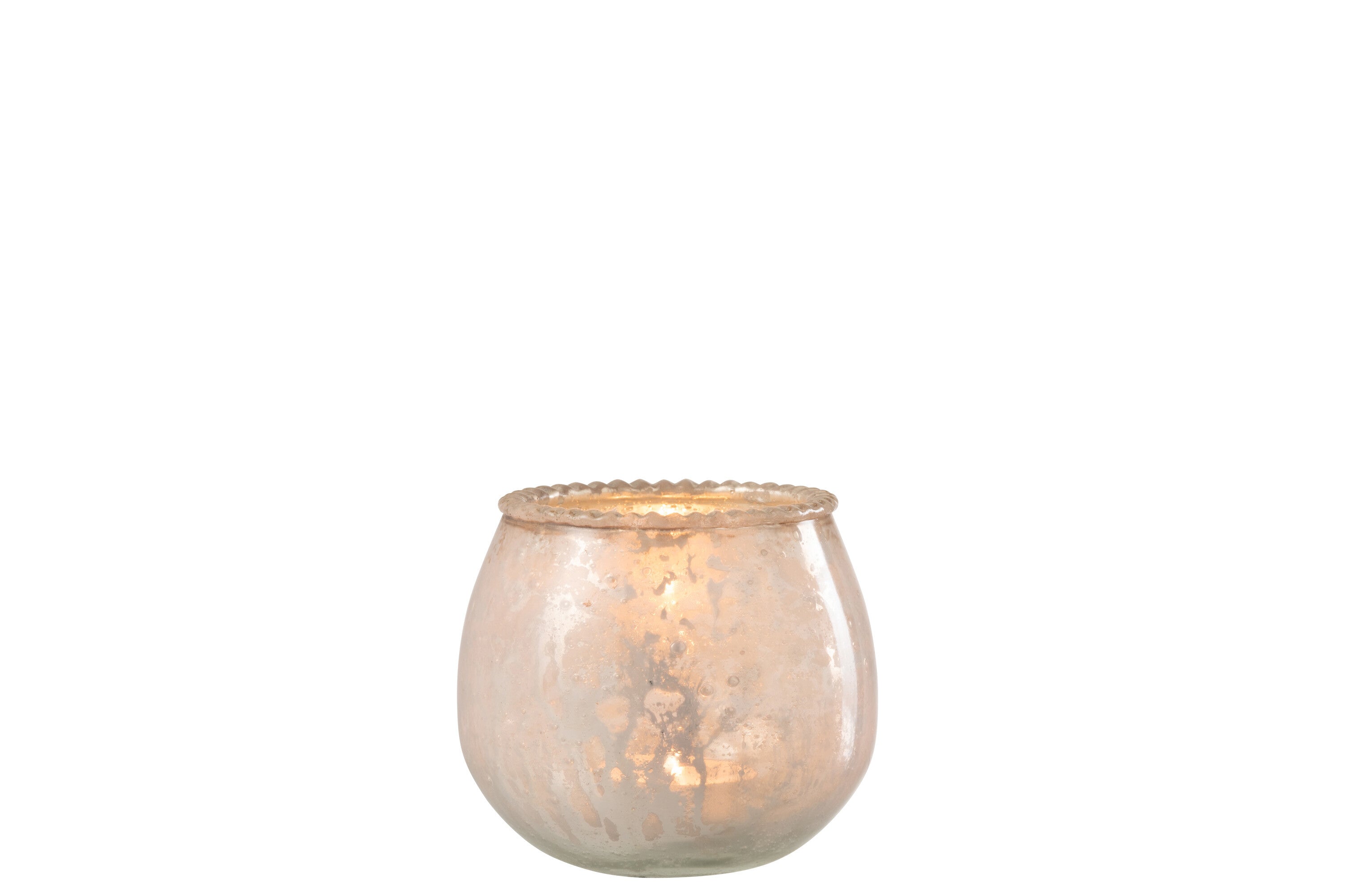 J-Line Theelicht Houder Glas Roze Small