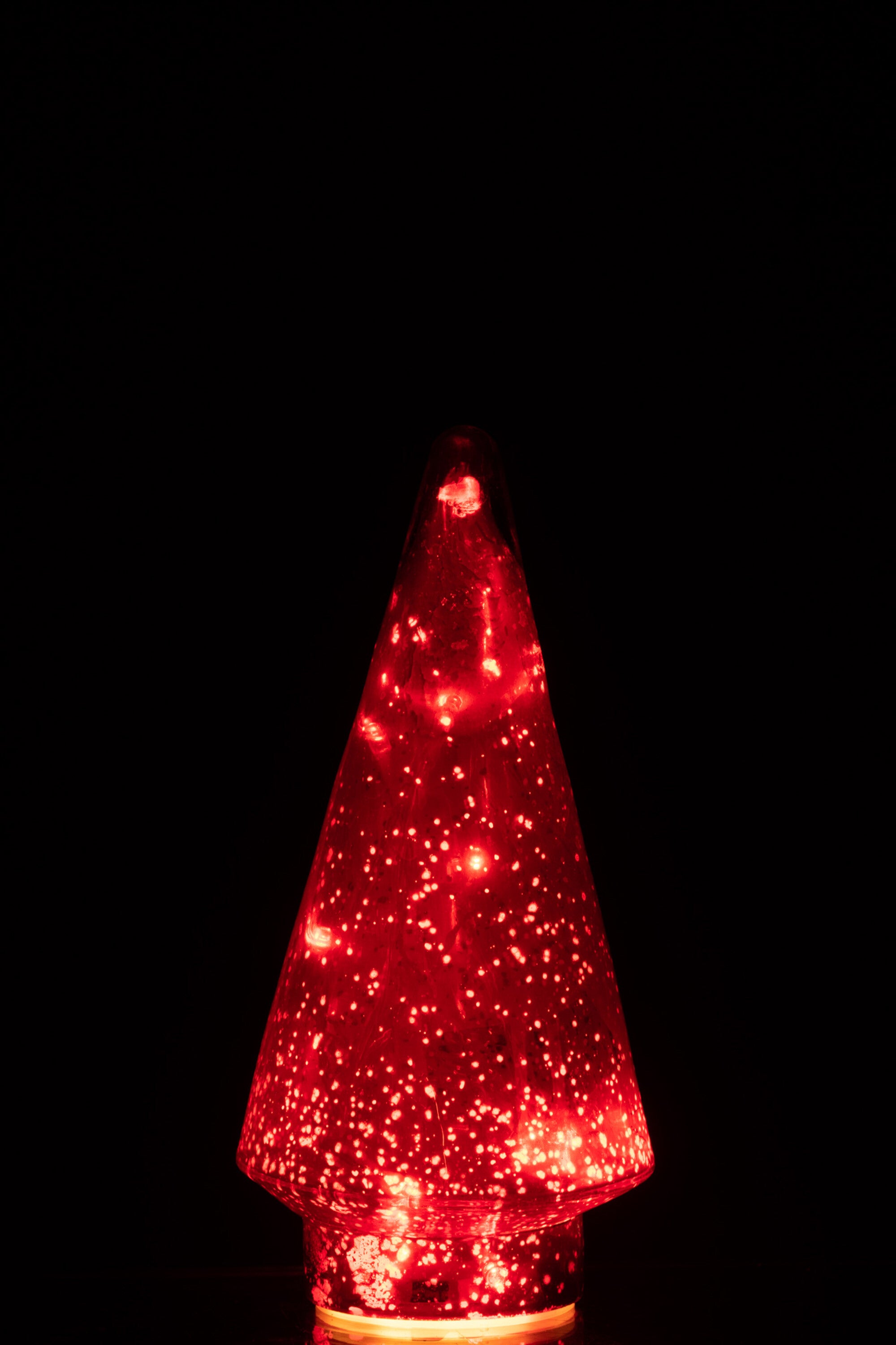 J-Line Kerstboom - glas - rood - medium - LED