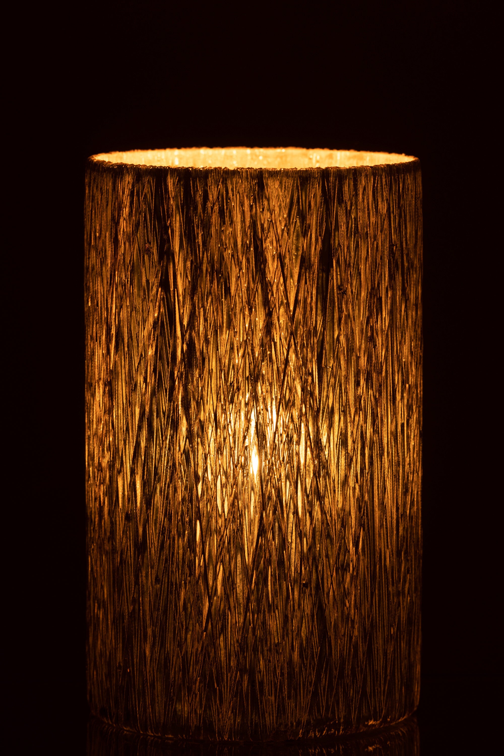 J-Line lantaarn glas zilver groot