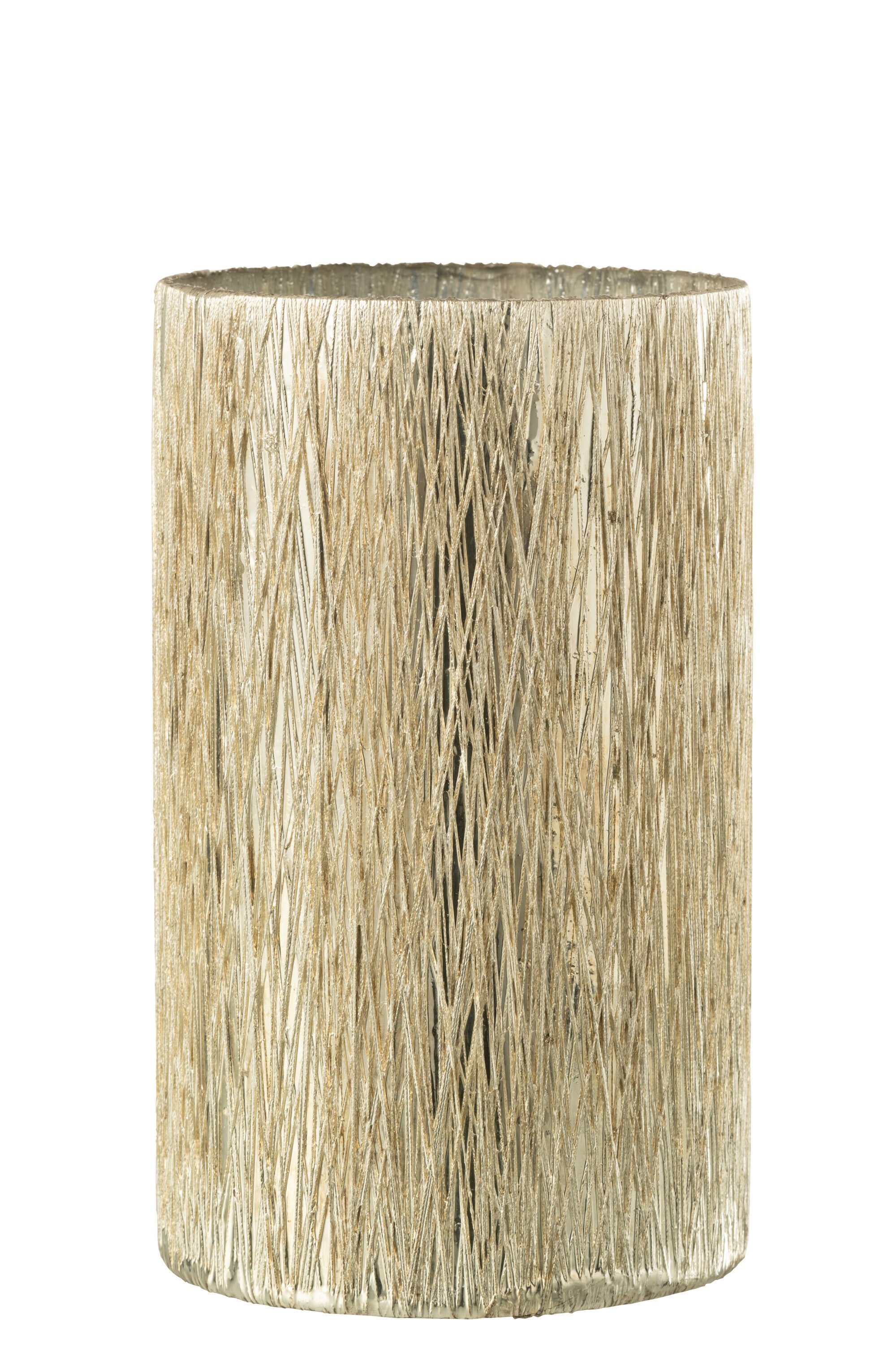 J-Line lantaarn glas zilver groot