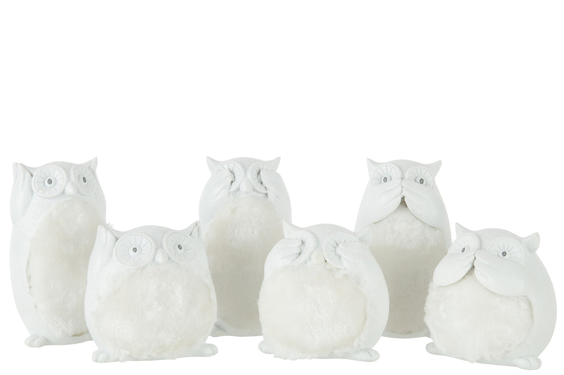 Uil Zien/Horen/Spreken Poly Beige Groot Assortiment Van 3