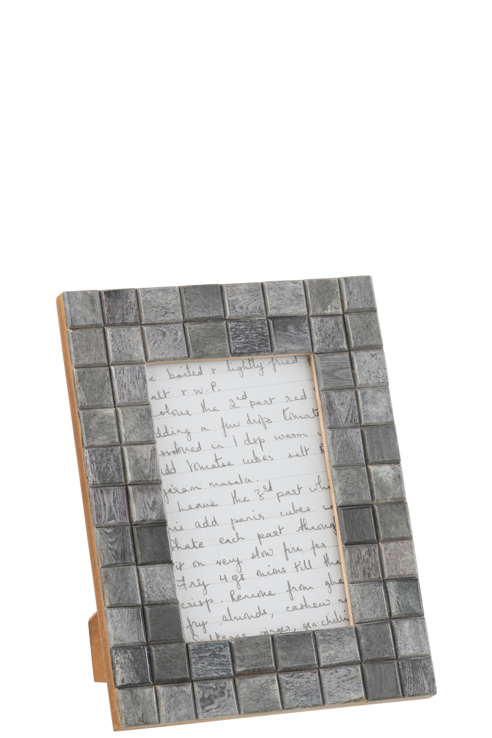 J-Line Fotokader Patroon Vierkant 10X15 Hout/Hoorn Grijs S 17X22cm