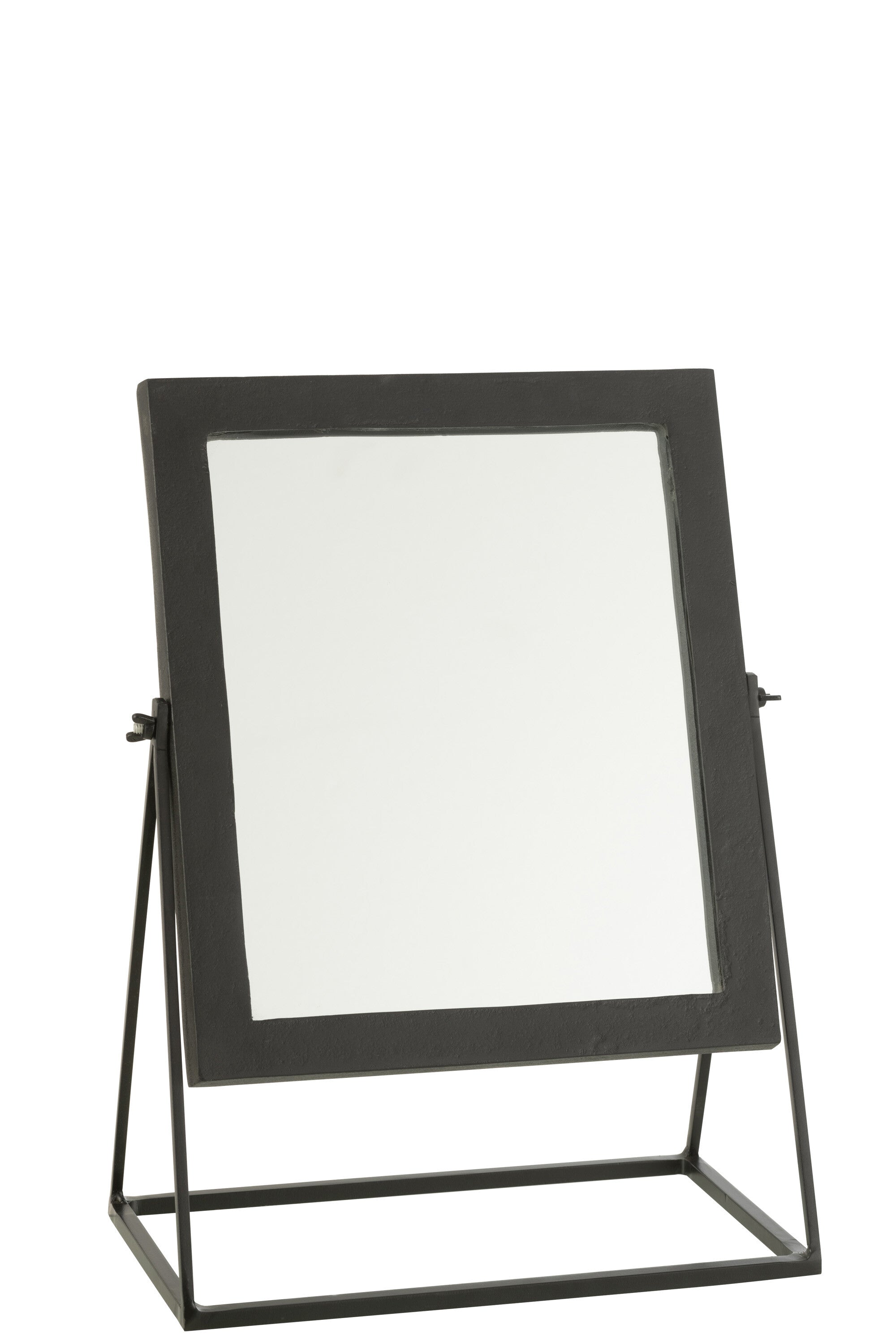 J-Line Spiegel Vierkant Op Voet Metaal Zwart - Wandspiegel 34.00 x 20.00 cm
