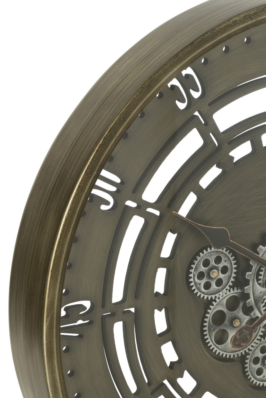 Klok Ronde Seconden Tandwielen Metaal Antiek Koper Klein