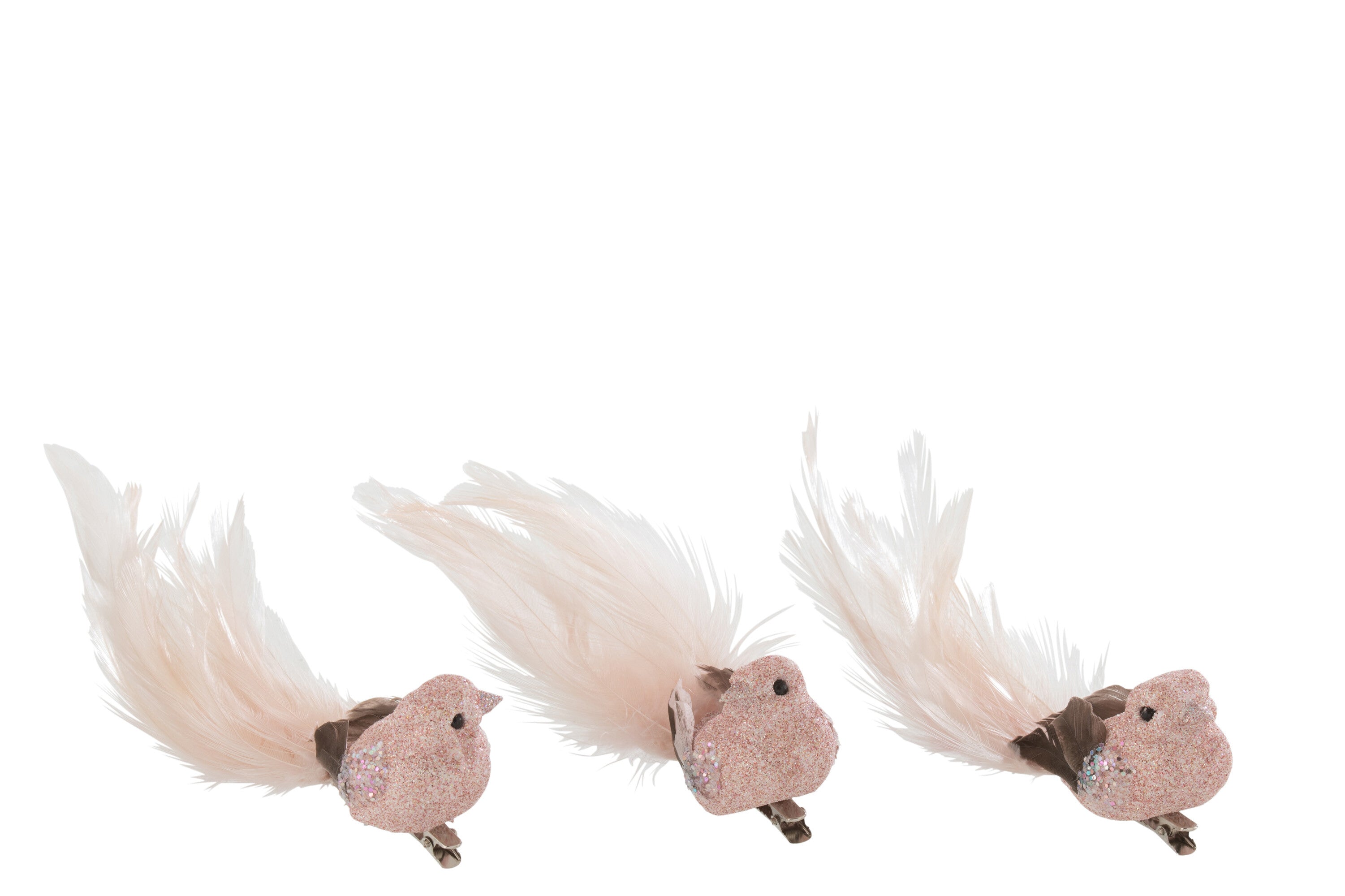 Vogel+Clip Glitter Lichtroze Assortiment Van 3
