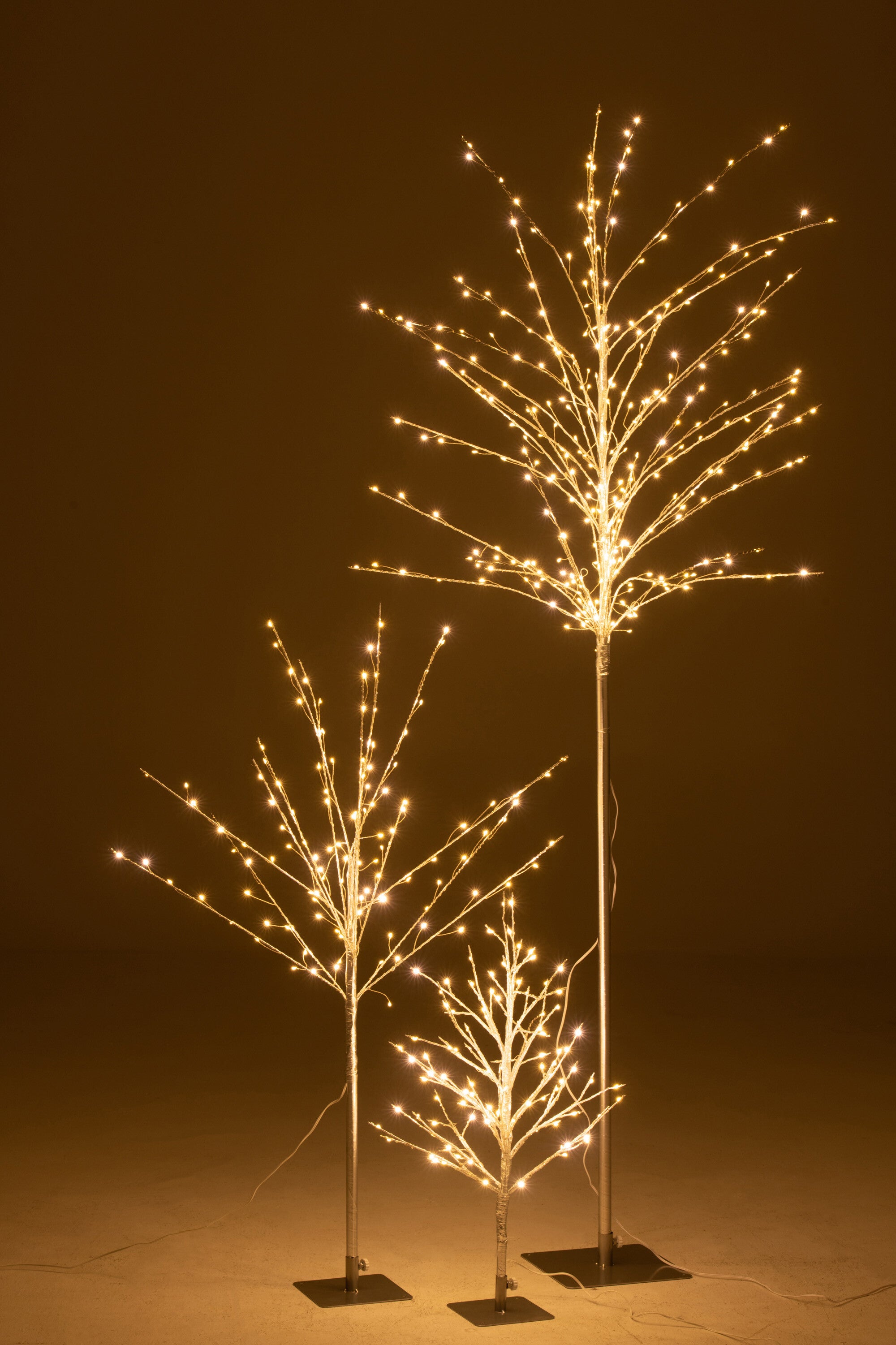 J-Line Kale Boom+Led Metaal Zilver Large